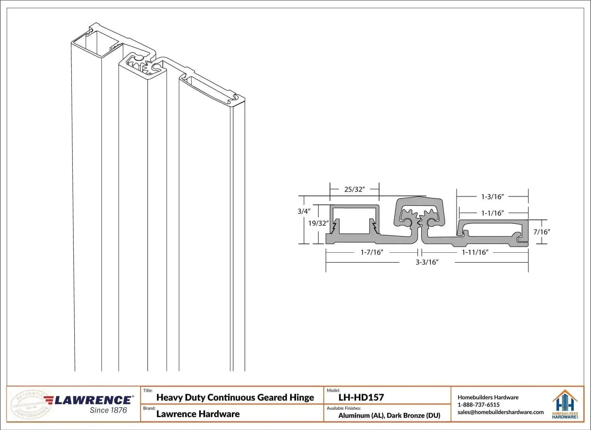 Heavy Duty Continuous Geared Door Hinge In Dark Bronze Anodized Aluminum Full Surface 83 Inch Center Pivot Tamperproof For Storefront Doors High Traffic Public Building Solution Comparable To Select SL57 - Image 2