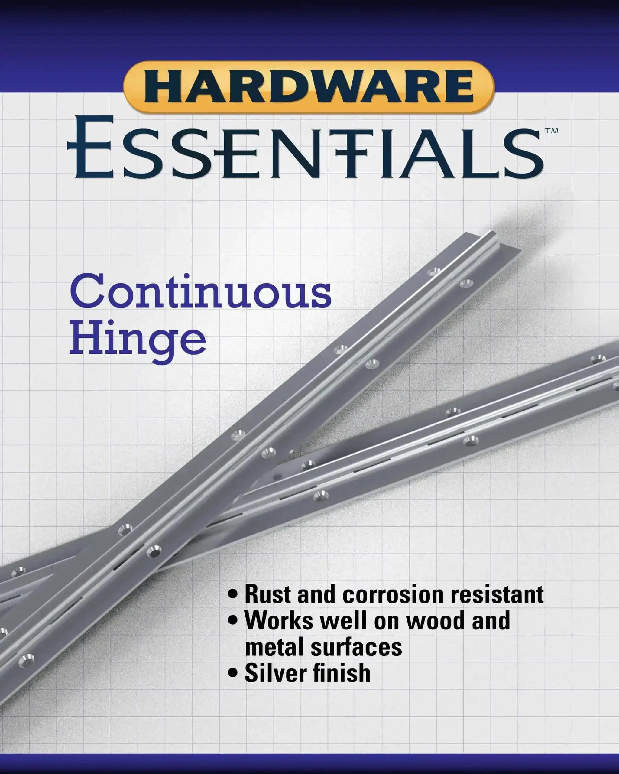 Heavy-Duty Continuous Pin Piano Hinge, 36 Inch By 1-1/2 Inch, Nickel Plated For Wood Or Metal Cabinets Doors Tool Sheds Boxes And Heavy Use Applications Ideal For Residential, Commercial And DIY Projects With A Corrosion-Resistant Nickel Finish - Image 7