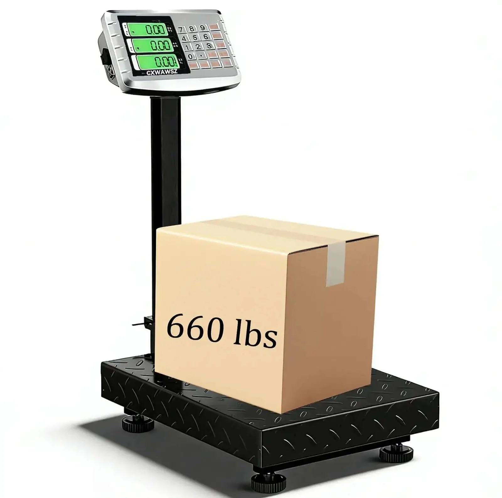 Heavy Duty Digital Postal Scale With 660 Lb Capacity Foldable Platform Stainless Steel Build Dual Sided Display Ideal For Shipping Luggage And Mailing Indoor Outdoor Use Portable Floor Scale For Home Office