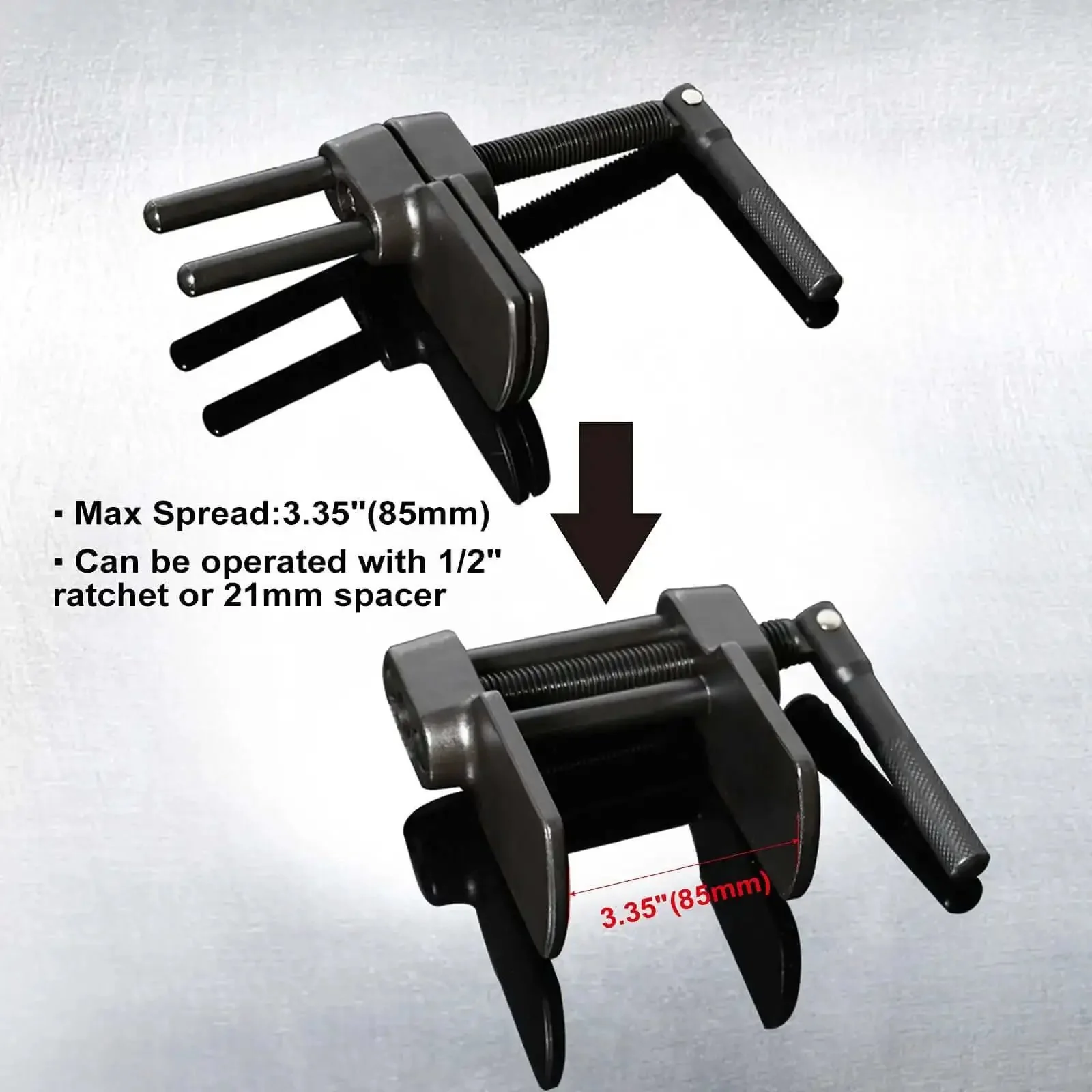 Heavy Duty Disc Brake Pad Spreader Tool For Caliper Piston Retraction, Easy Pad Removal And Installation, Auto Repair Caliper Separator For Most Vehicles, Keeps Pads From Binding And Lets You Work Faster - Image 5