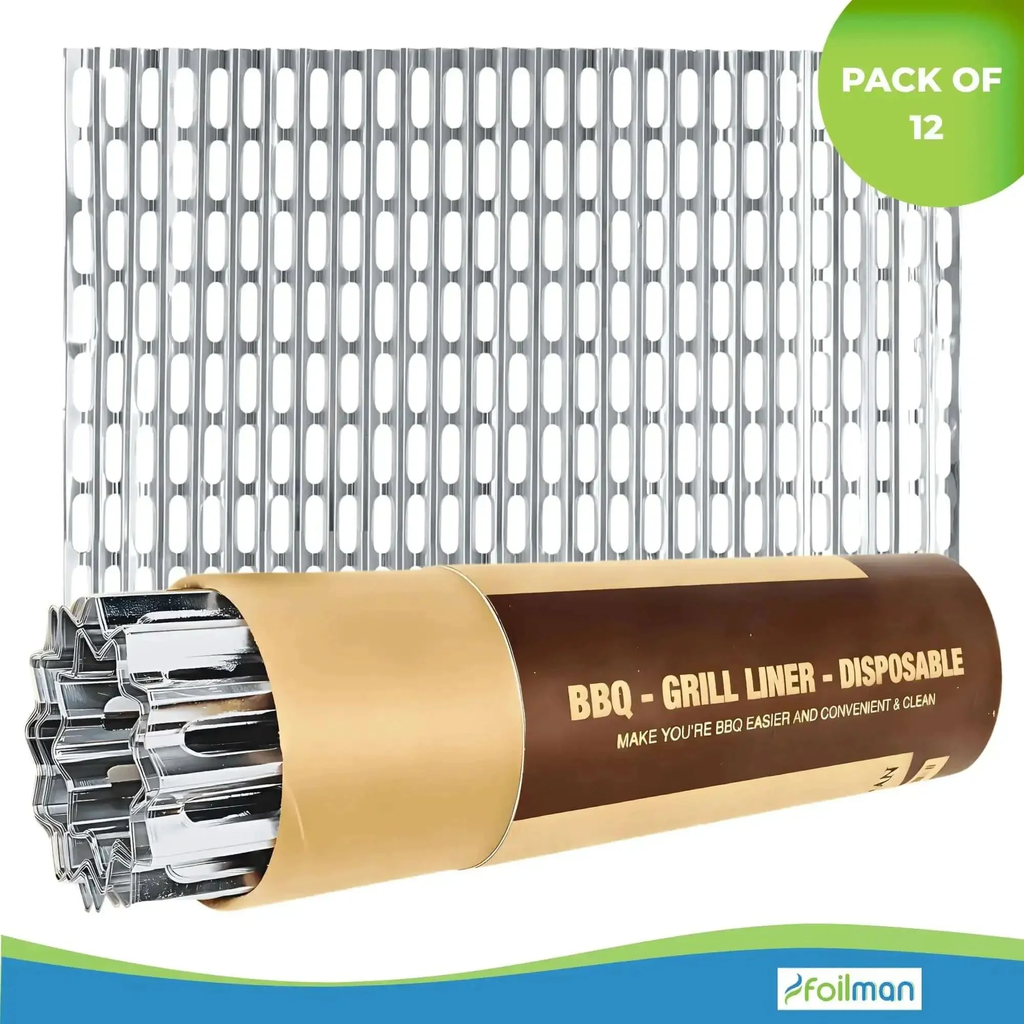 Heavy Duty Disposable Aluminum Grill Liners 12 x 20 Inch Nonstick Sheets For BBQ Protect Grates From Grease Promote Even Heat Distribution No Mess Cleanup Ideal For Outdoor Grilling Tear Resistant Pack Of 12 - Image 5