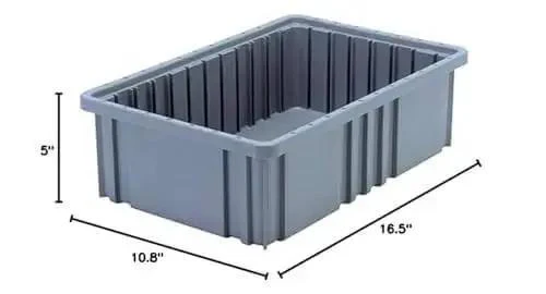 Heavy Duty Dividable Grid Part Organizer Bins 12 Pack for Small to Medium Parts, 16.5 x 10.9 x 5 Inches, Built Tough Industrial Storage Bins with Secure Compartments for a Neat Workbench - Image 2