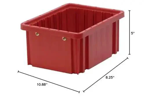 Heavy Duty Dividable Grid Part Organizer Bins, Industrial Storage Containers, 20 Pack, Durable, Tough As Nails Polypropylene, Stackable for Workshop, Lab, or Warehouse, Dimensions Ten Seven Eighths by Eight and Quarter by Five Inches, Made in USA - Image 2