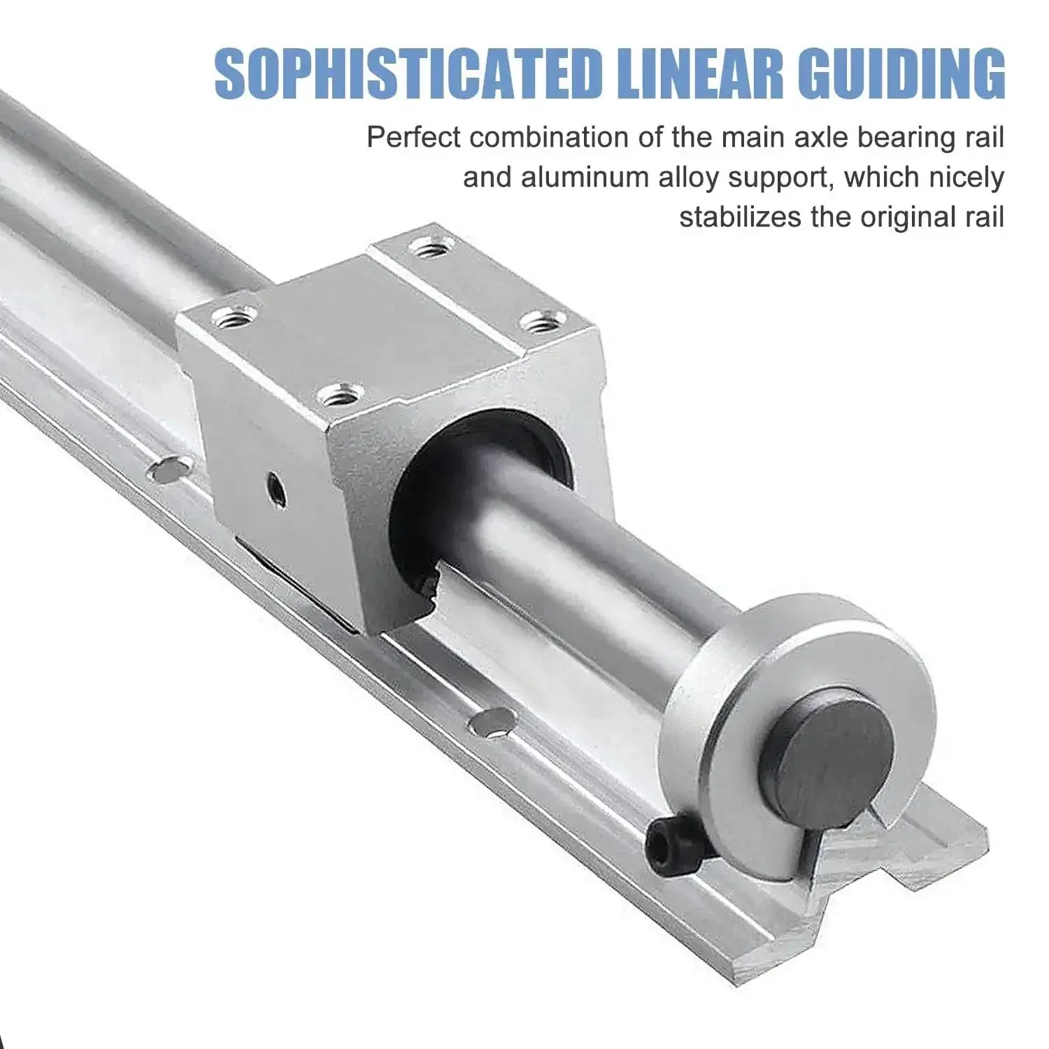 Heavy Duty DIY CNC Linear Rail Kit With 2 SBR20-200mm Rails 4 SBR20UU Carriage Blocks 4 Stop Collars And 20mm Shaft Fix Rings For Smooth Motion And Tight Tolerances - Image 6