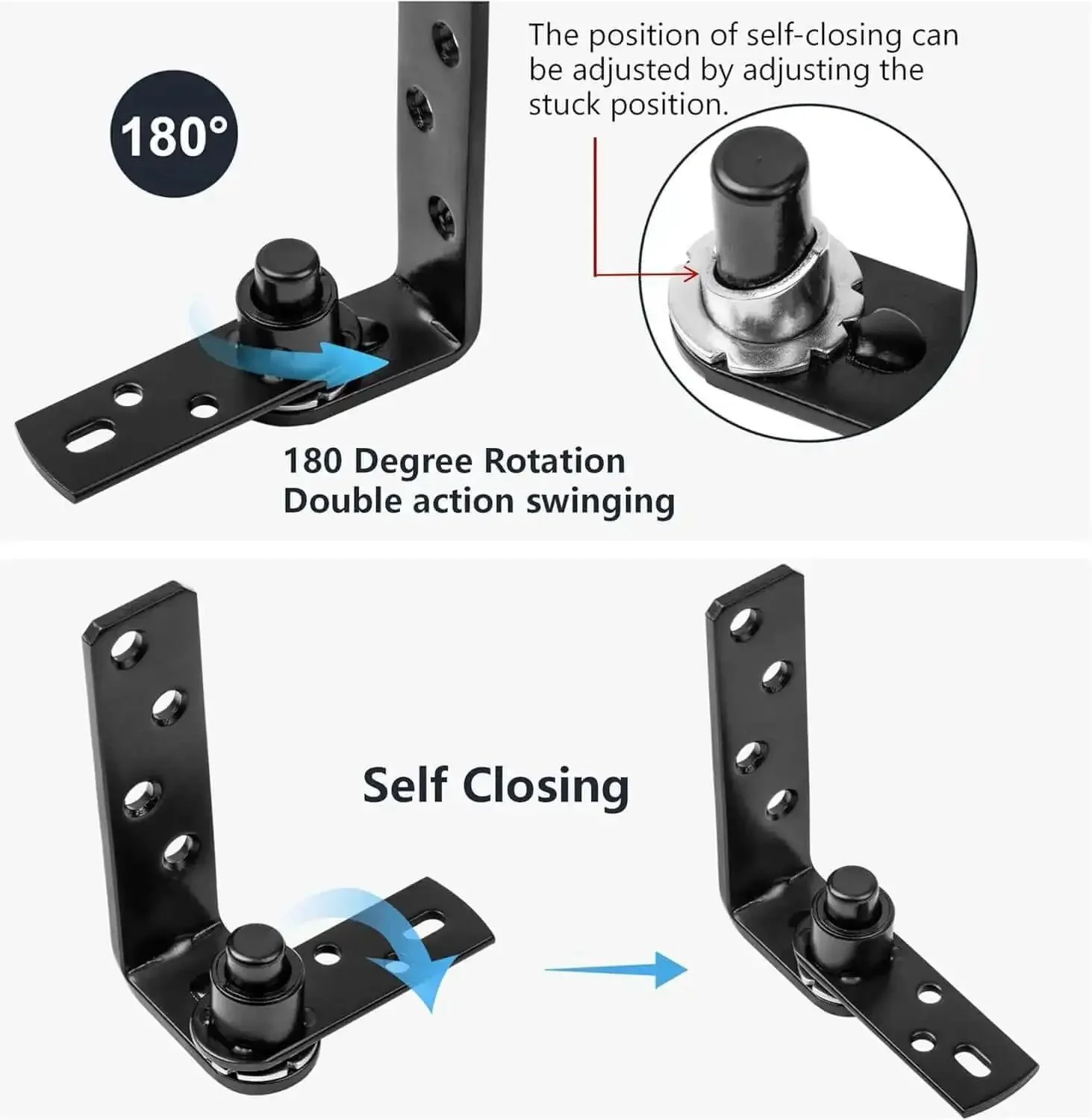 Heavy Duty Double Acting Saloon Door Hinge With Gravity Self Closing For Cafe Or Bar Swing Door 304 Stainless Steel 50 Lbs Load Bearing Self Returning Action Easy One Door Install - Image 6