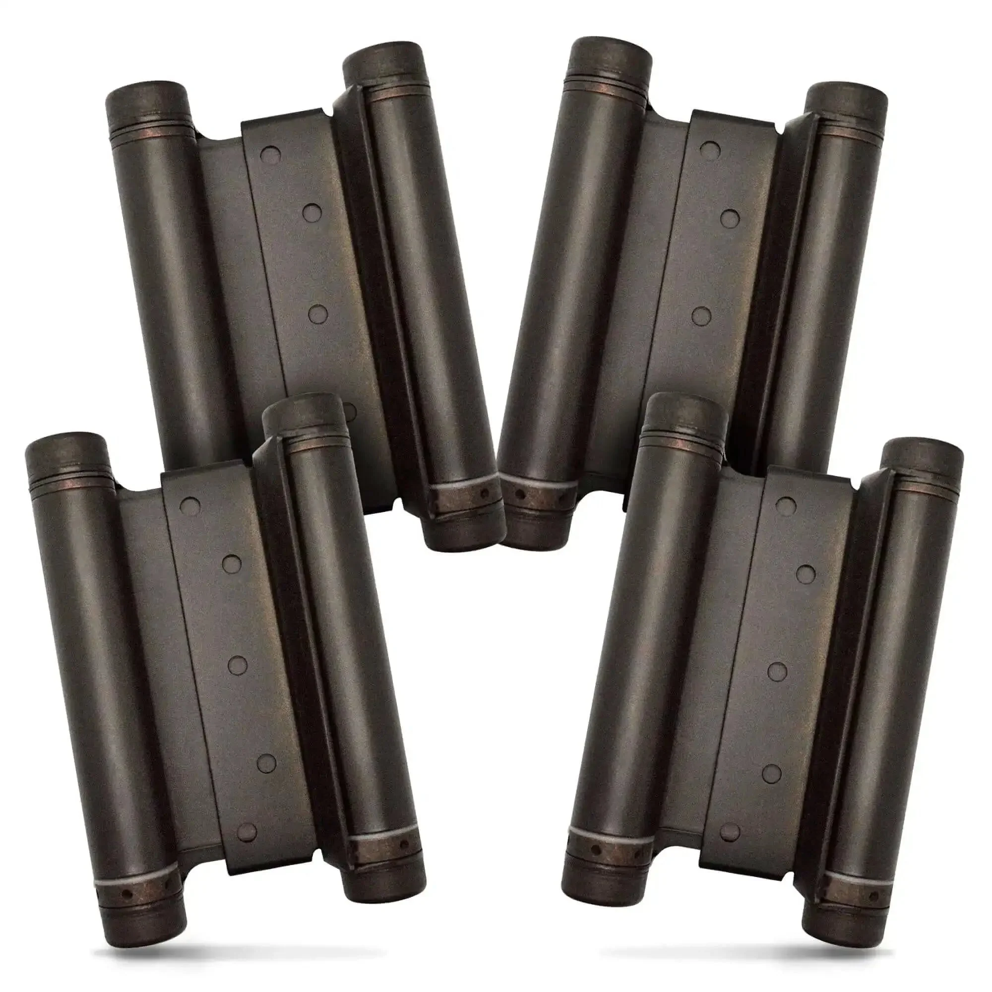 Heavy Duty Double Action Cafe Door Hinges 6 Inch For Saloon And Bar Swinging Doorways Adjustable Tension Built For High Traffic Two Way Use Oil Rubbed Bronze 4 Pack