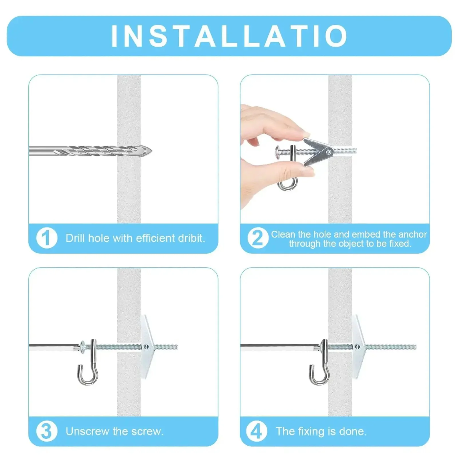 Heavy Duty Drywall Anchors And Screws Kit With Toggle Bolts And Wing Nuts For Hanging Lamps And Heavy Stuff 25 Pack Three Sixteenth Inch Assortment Set For Solid Mounts - Image 5