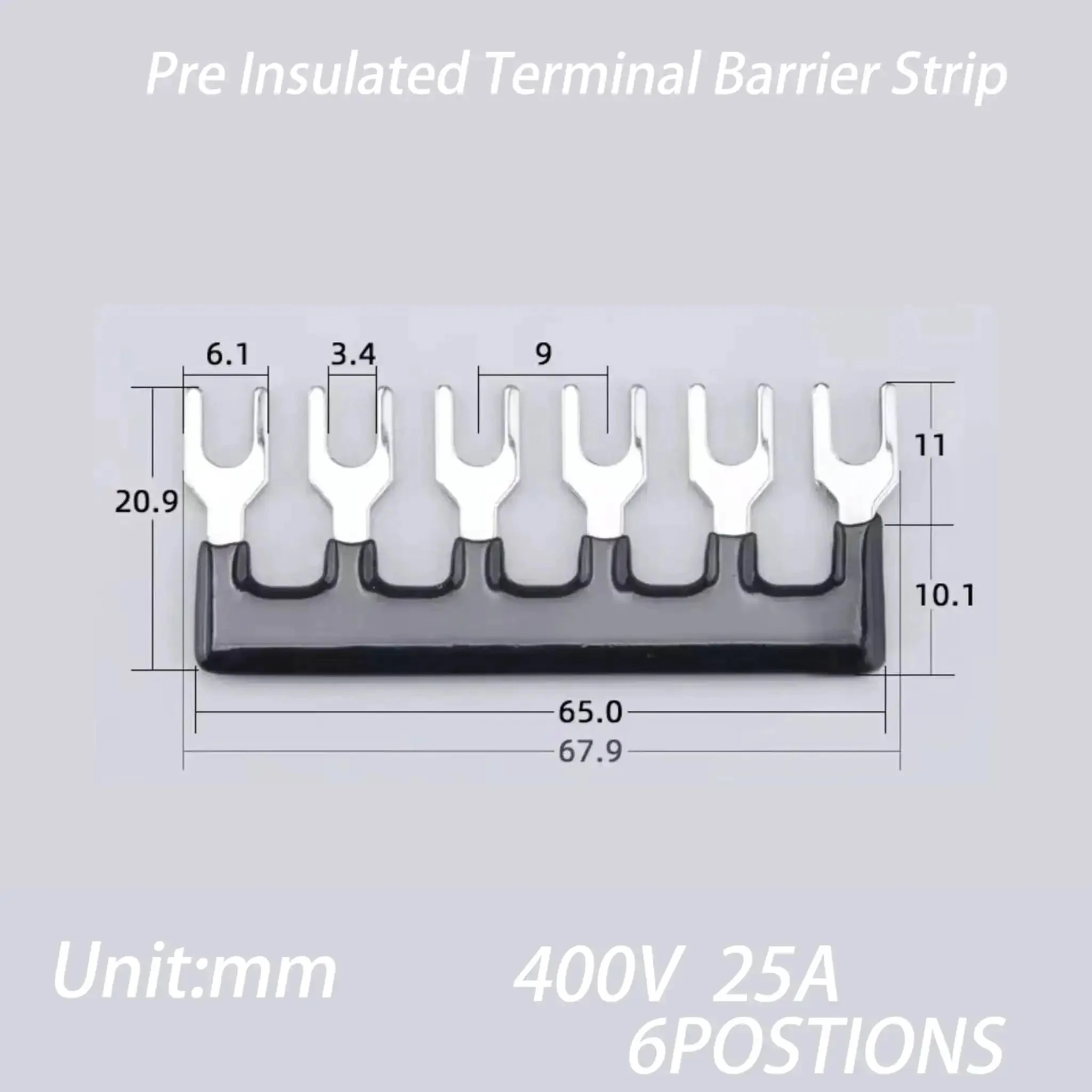 Heavy Duty Dual Row Six Position Screw Terminal Block Kit Two Sets 600V 25A With Cover Rock Solid Insulated Barriers And 12 Insulated Fork Wire Connectors For Easy Secure Wiring In Electronics And Control Panels - Image 6