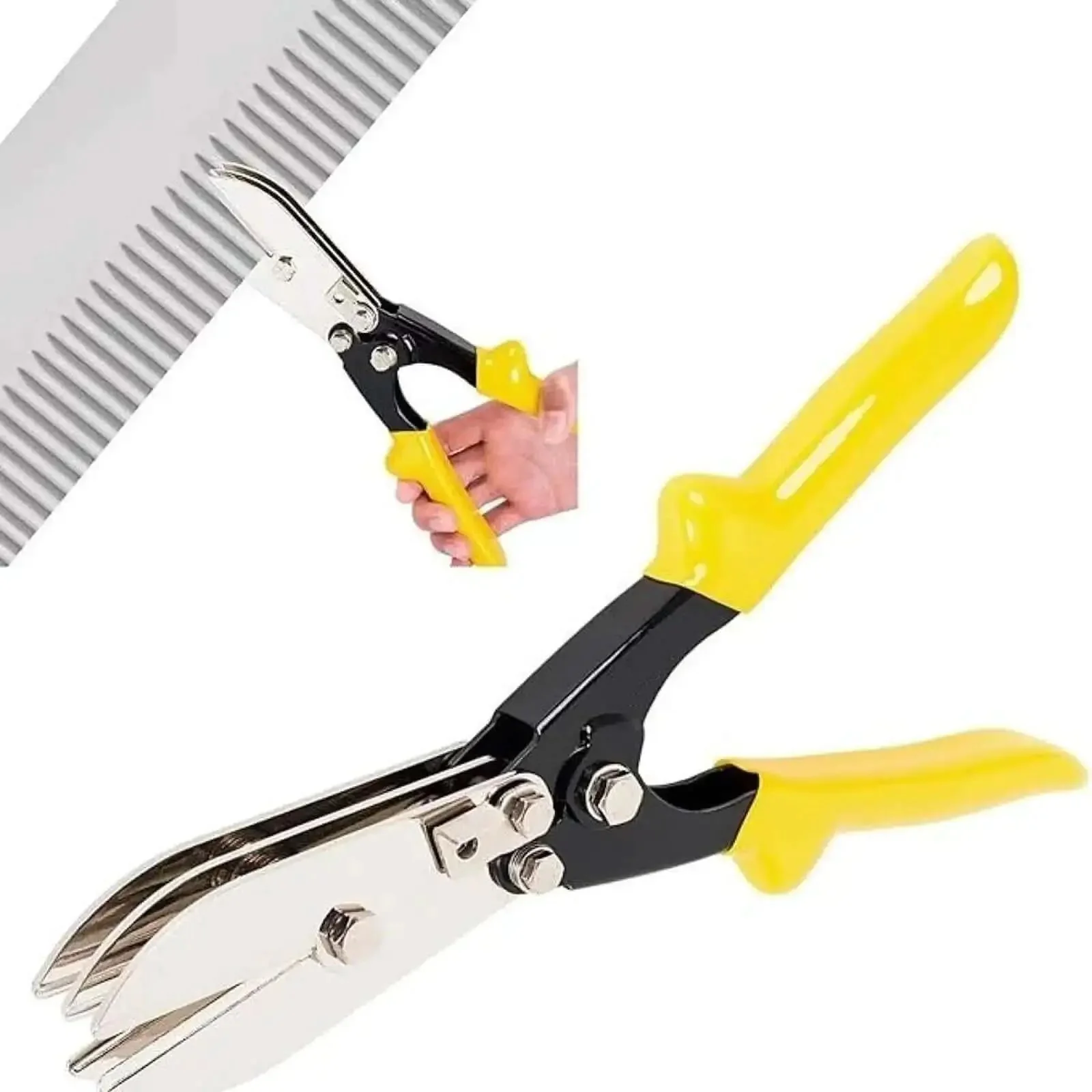 Heavy Duty Duct Crimping Tool For 24 To 28 Gauge Sheet Metal Pro Grade Five Cutter Gutter Crimper For Ductwork And Venting Projects Ten Point Four Three Inch Length Rust Resistant Carbon Steel With Bright Electroplating - Image 5