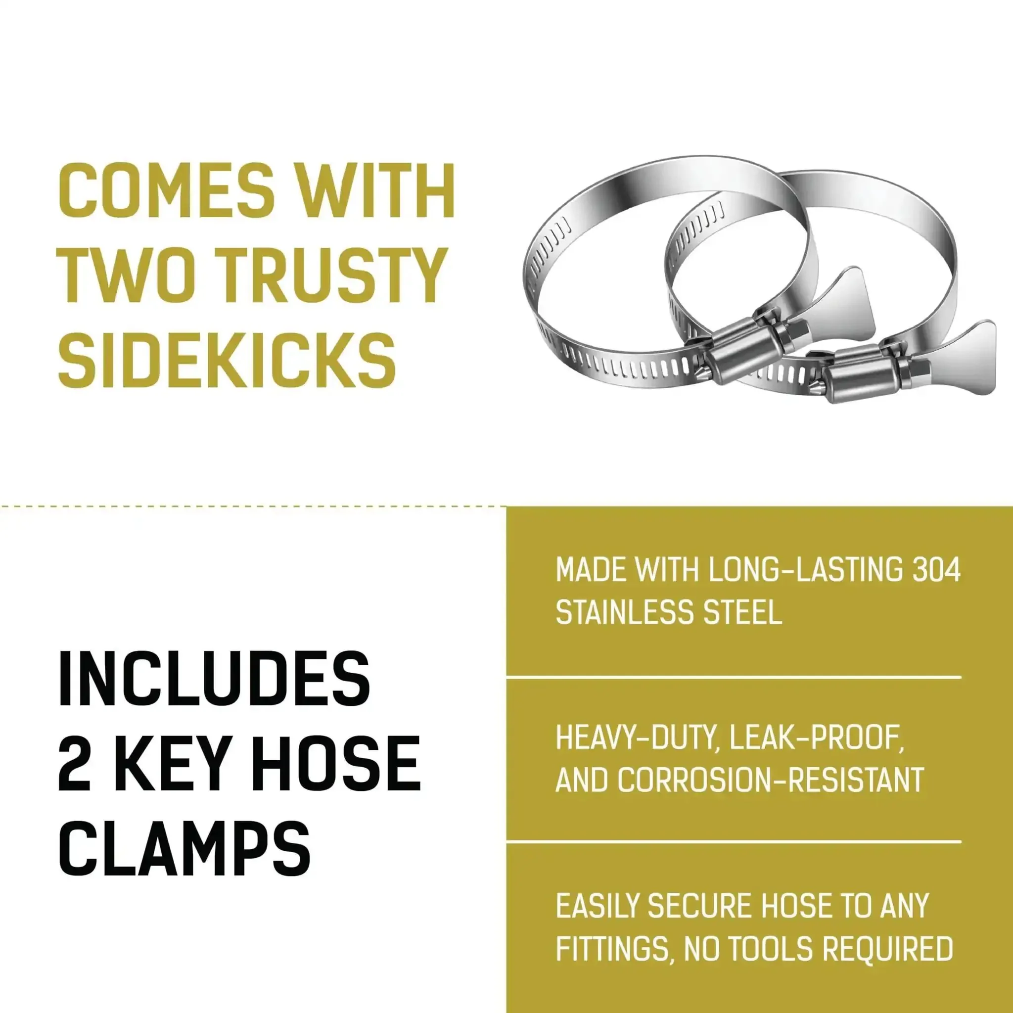 Heavy Duty Dust Collection Hose 2.5 Inch X 10 Feet, Ultra Flexible Clear PVC Debris Vacuum Hose With Puncture Resistance, Coated Wire Helix Reinforced, Built Tough For Sawdust Cleanup, Includes Stainless Steel Clamps - Image 5