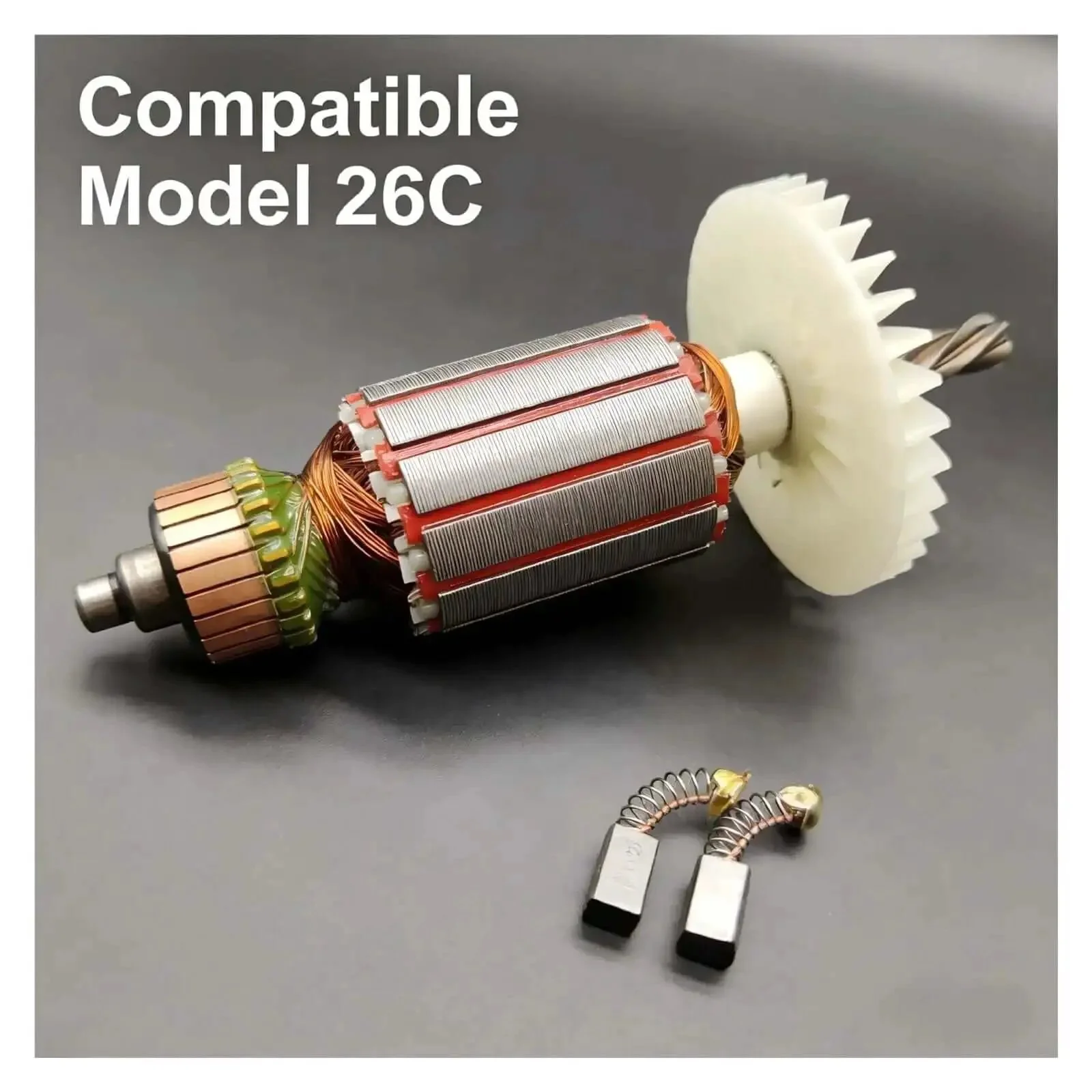 Heavy Duty Electric Hammer Rotor 5 Tooth 45mm Height Built To Last High Strength Shaft Precision Winding Replacement Parts For Hammer Drills And Impact Drills Compatible With 26 26C 1 Set - Image 2