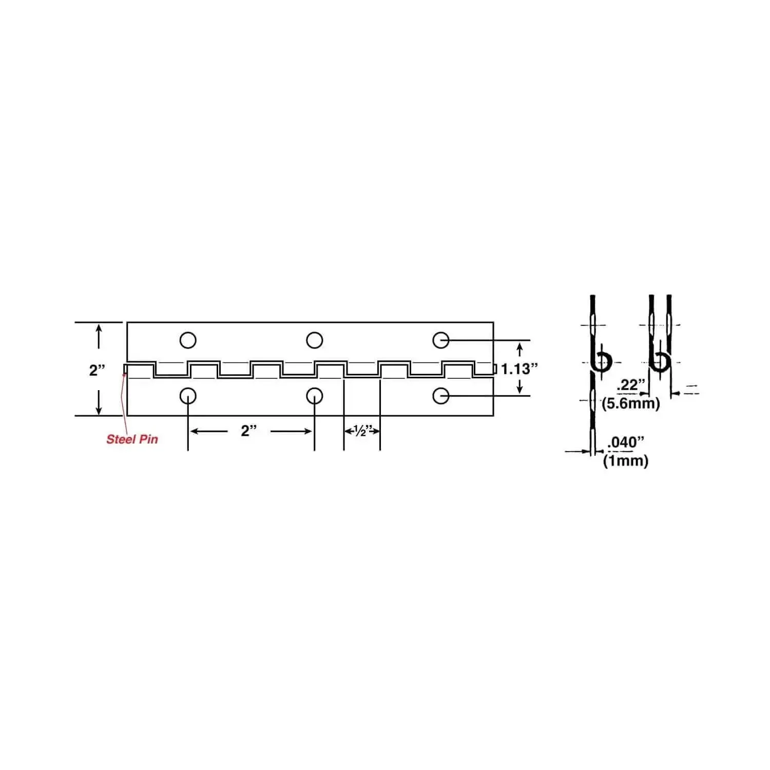 Heavy Duty Electro Black Plated Piano Hinges 2 Inch By 0.40 Inch By 72 Inch With Steel Pin 3 Pack Durable Steel Construction For Long Lasting Hardware - Image 5