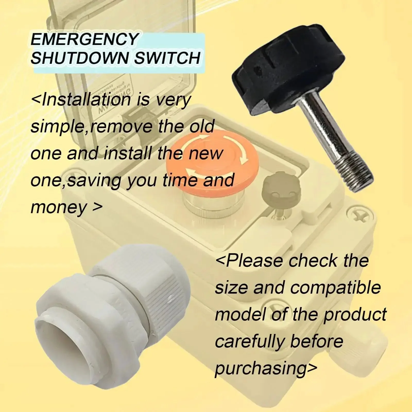Heavy Duty Emergency Stop Button Box 660V 10A Machines Waterproof Outdoor IP67 Emergency Shutdown Switch Electronic Stop Button Box For Industrial Equipment And Production Lines - Image 2