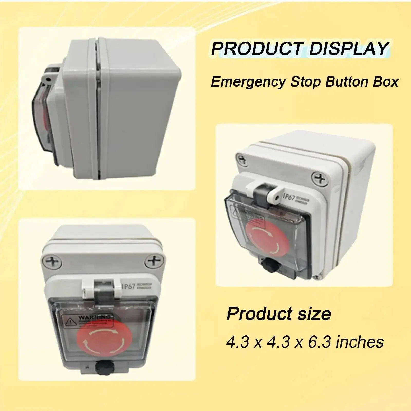 Heavy Duty Emergency Stop Button Box 660V 10A Machines Waterproof Outdoor IP67 Emergency Shutdown Switch Electronic Stop Button Box For Industrial Equipment And Production Lines - Image 4