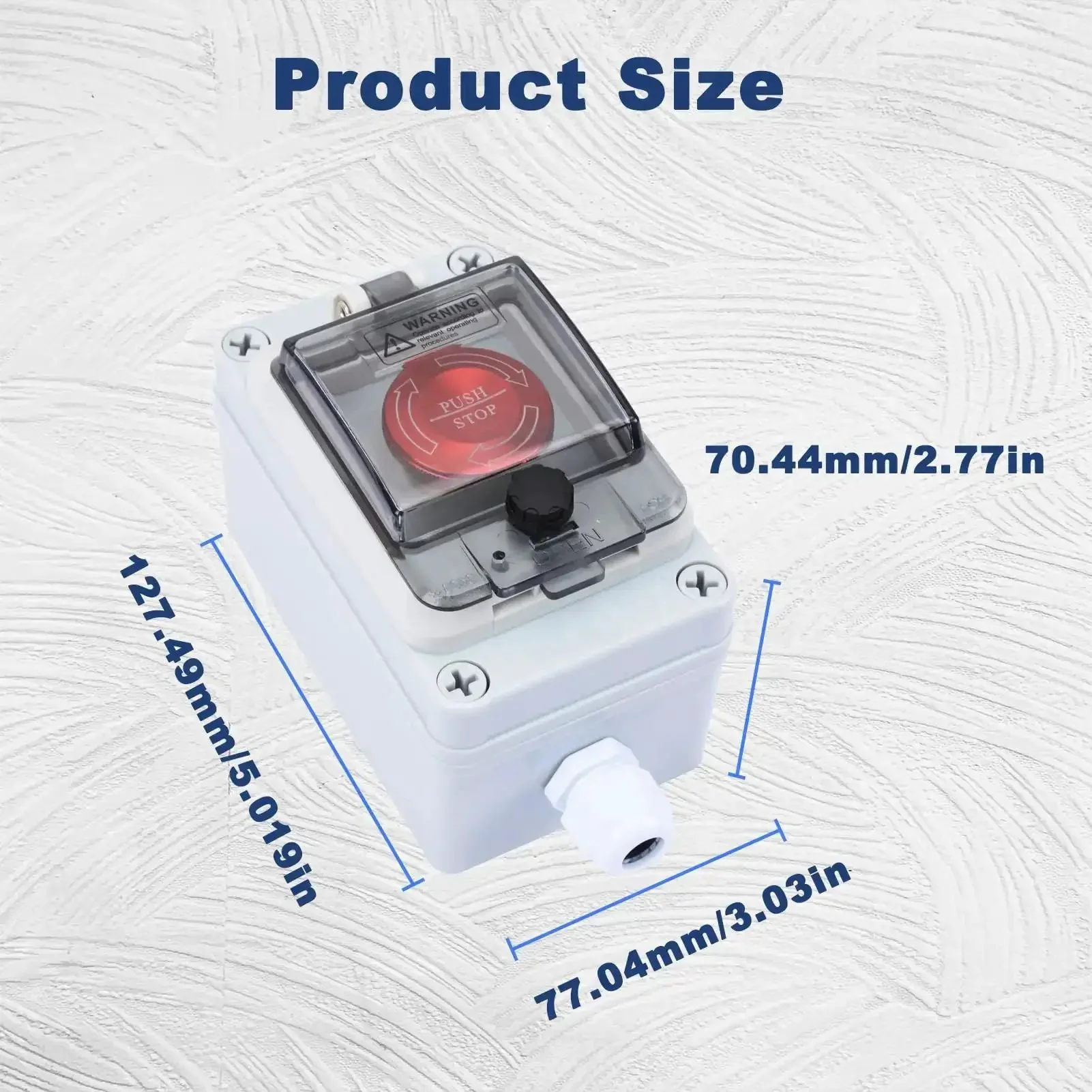 Heavy Duty Emergency Stop Button With Enclosure 10A 440V Industrial Shut Off Switch IP65 Waterproof E Stop Push Button Aluminum Housing Built For Tough Environments - Image 4