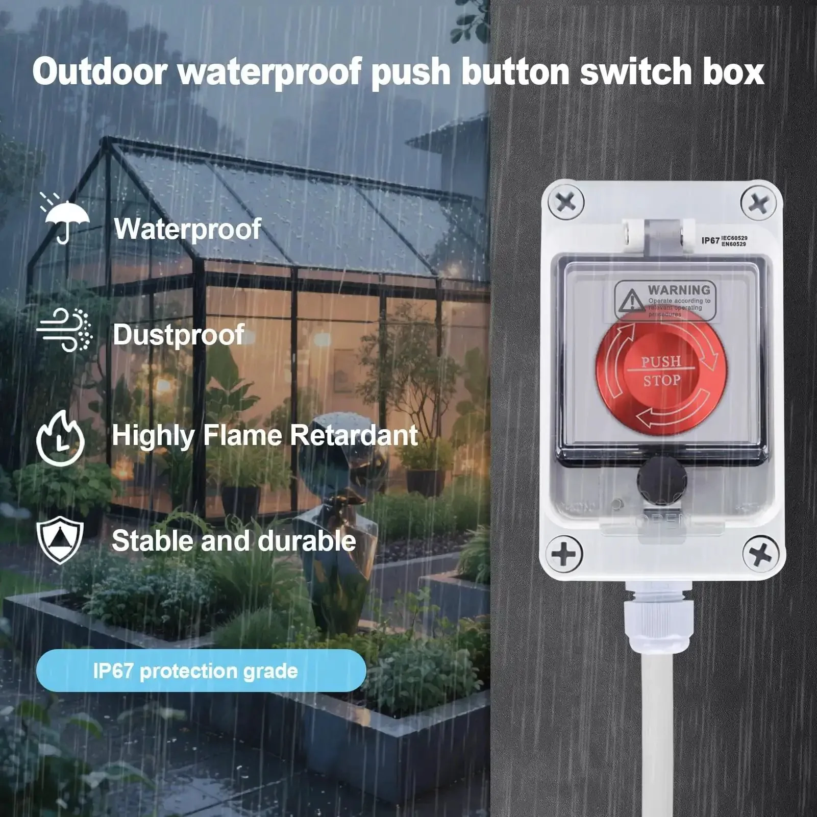 Heavy Duty Emergency Stop Button With Enclosure 10A 440V Industrial Shut Off Switch IP65 Waterproof E Stop Push Button Aluminum Housing Built For Tough Environments - Image 7