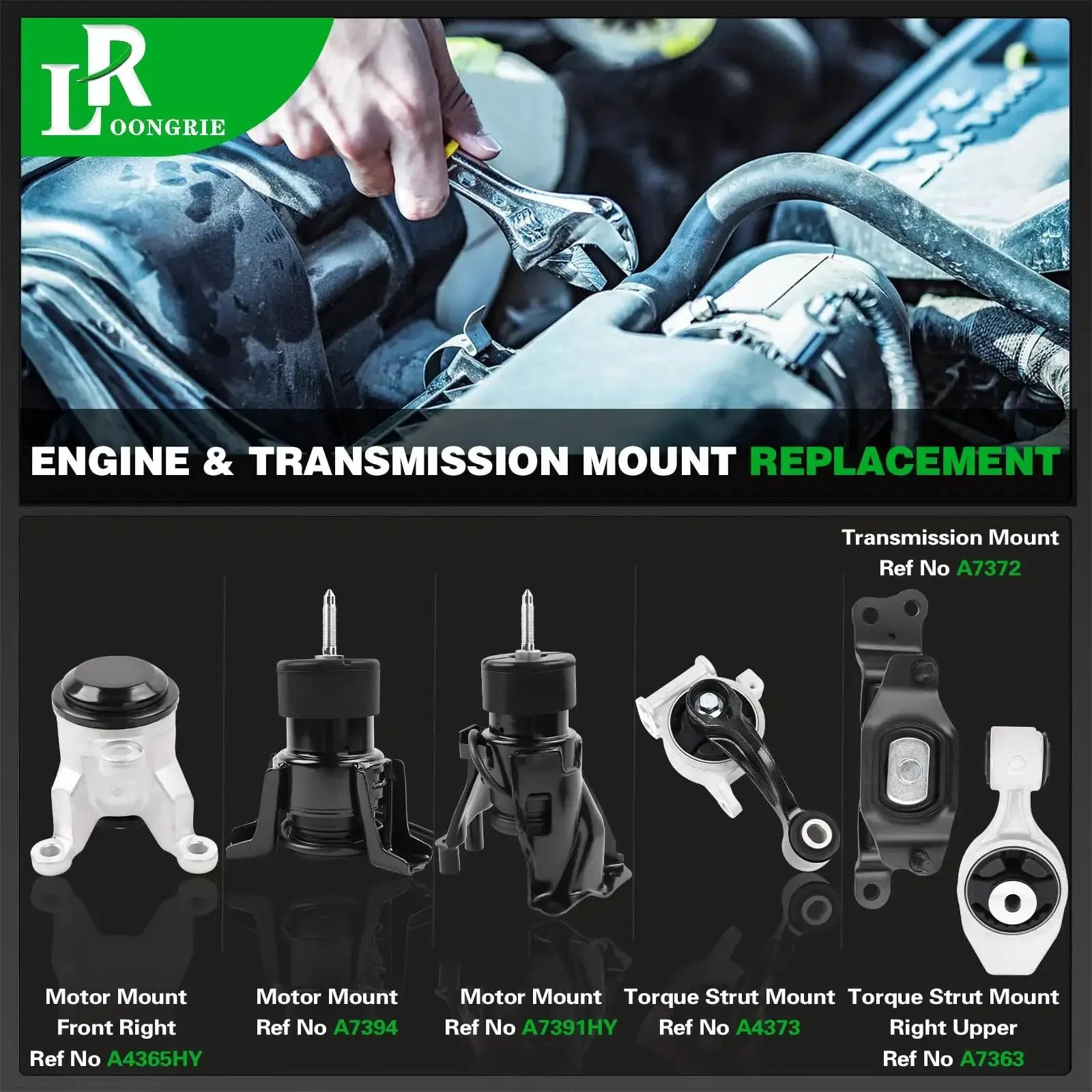 Heavy Duty Engine And Transmission Mount Kit For 2013 To 2024 Murano, 2013 To 2020 Pathfinder, 2014 To 2020 QX60, And 2013 JX35 3.5L V6 AWD With OE Style Brackets And Superior Fit For Quieter, Smoother Rides - Image 8