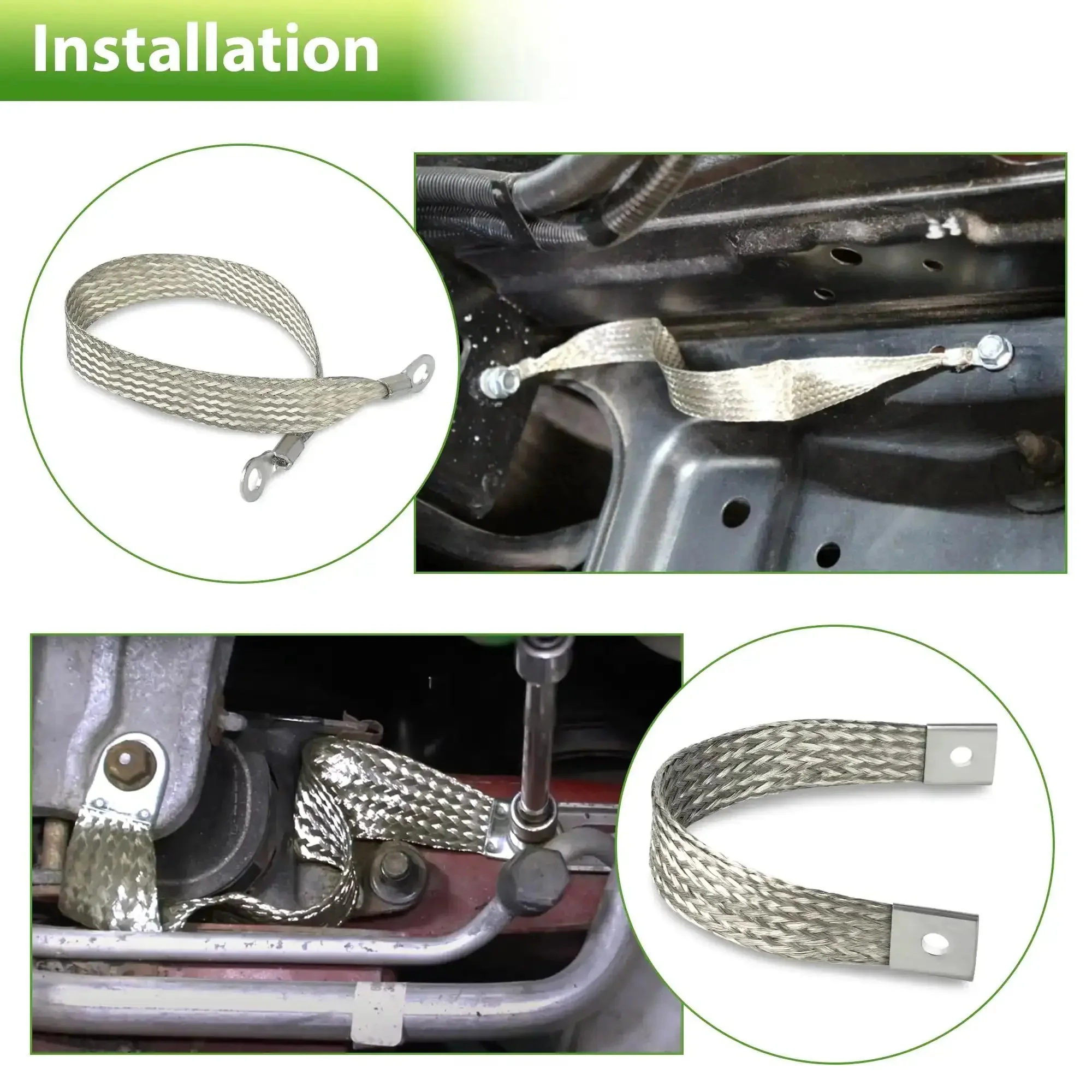 Heavy Duty Engine Ground Straps Kit With Braided Ground Wires For Battery Starter Chassis And Frame, 315 Amps, 1/0 AWG, Pre Terminated And Ready To Install, Eliminates Poor Grounds And Ignition Problems, Plug And Play 4 Piece Set - Image 4