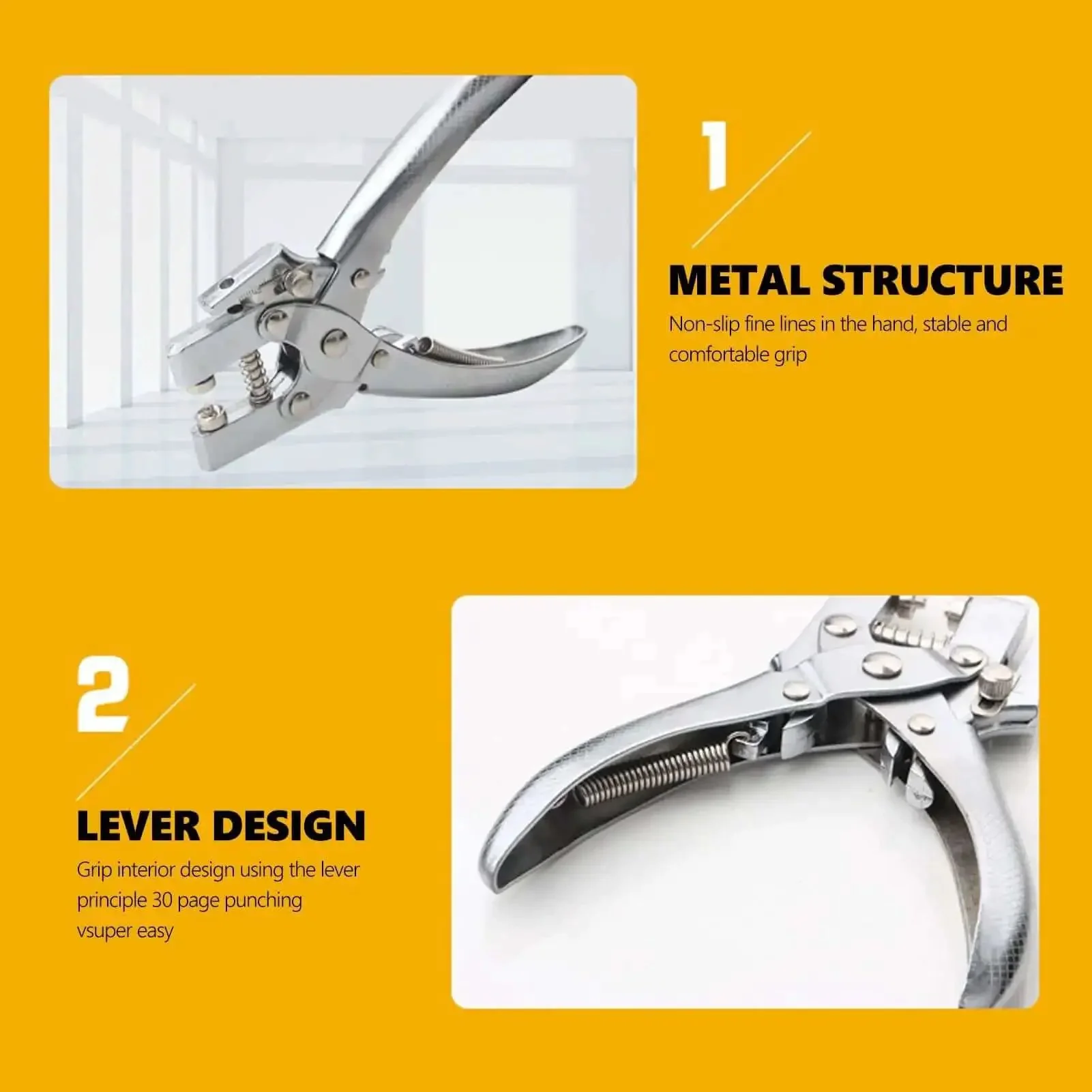 Heavy Duty Eyelet Pliers Kit With 100 Steel Eyelets, 6.5 Inch Grommet Tool For Plastic, Paper, And Card, Durable Carbon Steel Punch, Ergonomic Jaw, Precision Alignment, Easy Operation, Ideal DIY Hole Punch Set - Image 3