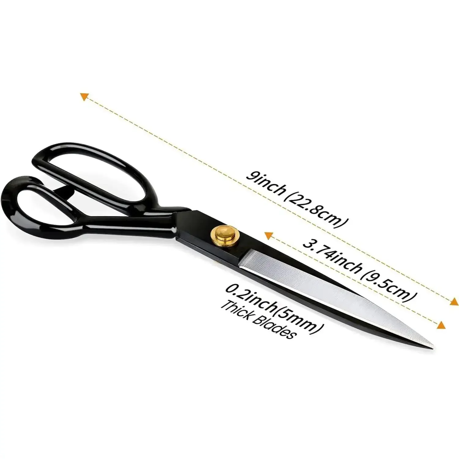 Heavy Duty Fabric Scissors 9 Inch Pro Grade Tailor Shears For Leather Cutting Industrial Sharp Sewing Shears For Home Office Crafters Dressmakers And Artists - Image 2