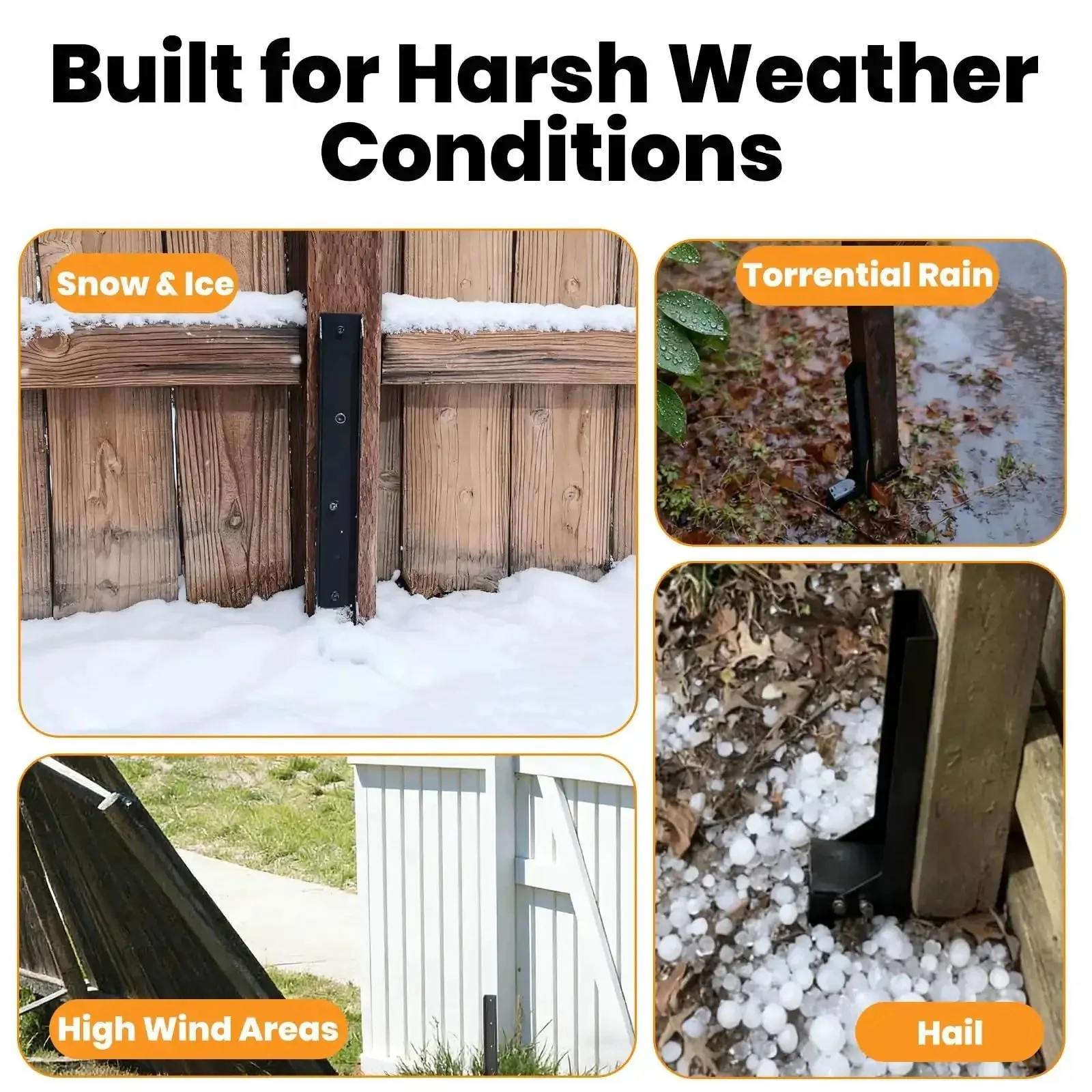 Heavy Duty Fence Post Repair Kit For Leaning Or Broken Wood Posts Anchor Bracket Fits 4 By 4 And 6 By 6 Posts 11 Gauge Steel Fence Mender 2 Pack Built To Last Outdoors In All Weather - Image 6