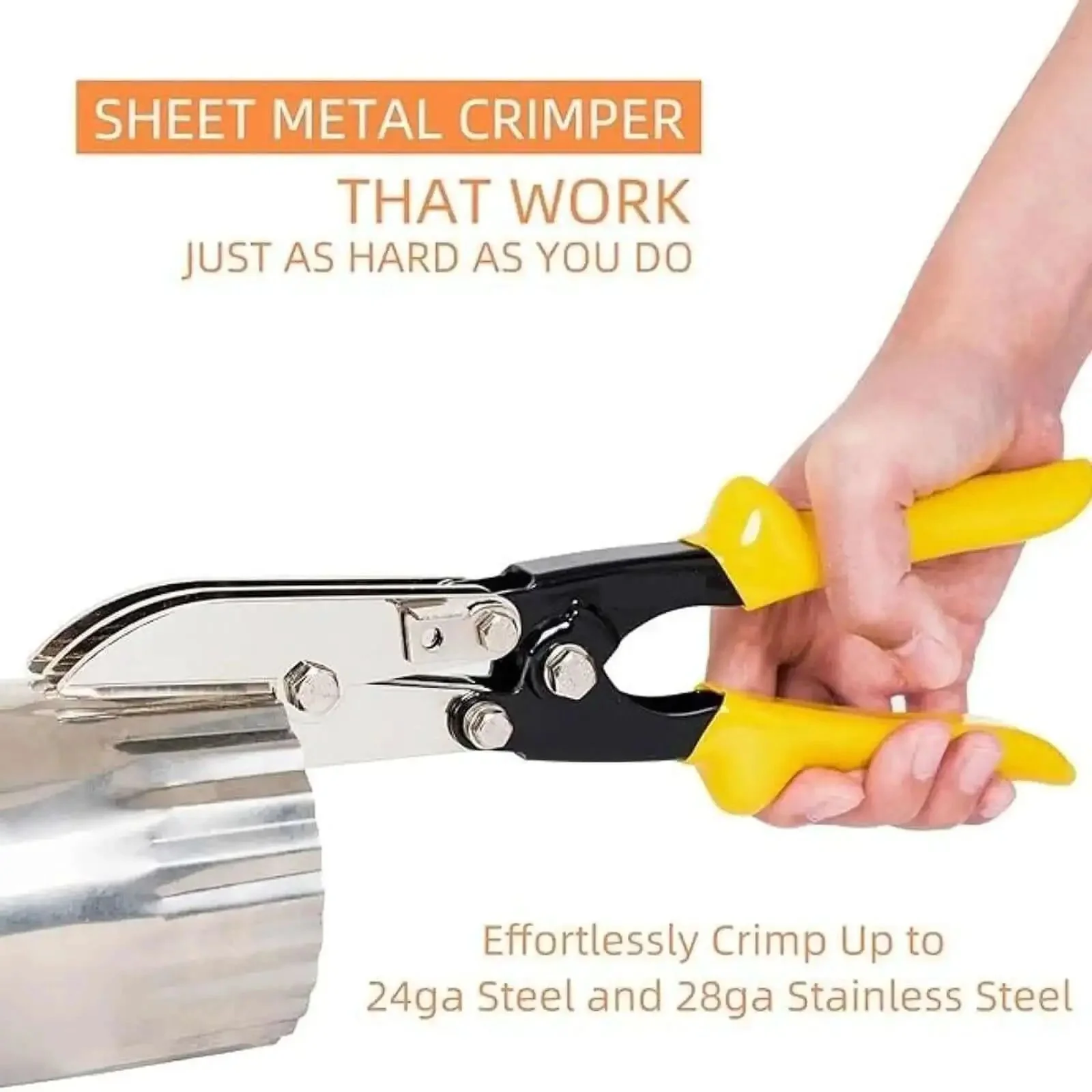 Heavy Duty Five Cutter Sheet Metal And Gutter Crimper For 24 To 28 Gauge Ductwork And Venting Built Tough With Rust Resistant Carbon Steel For Rain Gutters And Downspouts Efficient End Crimping - Image 3