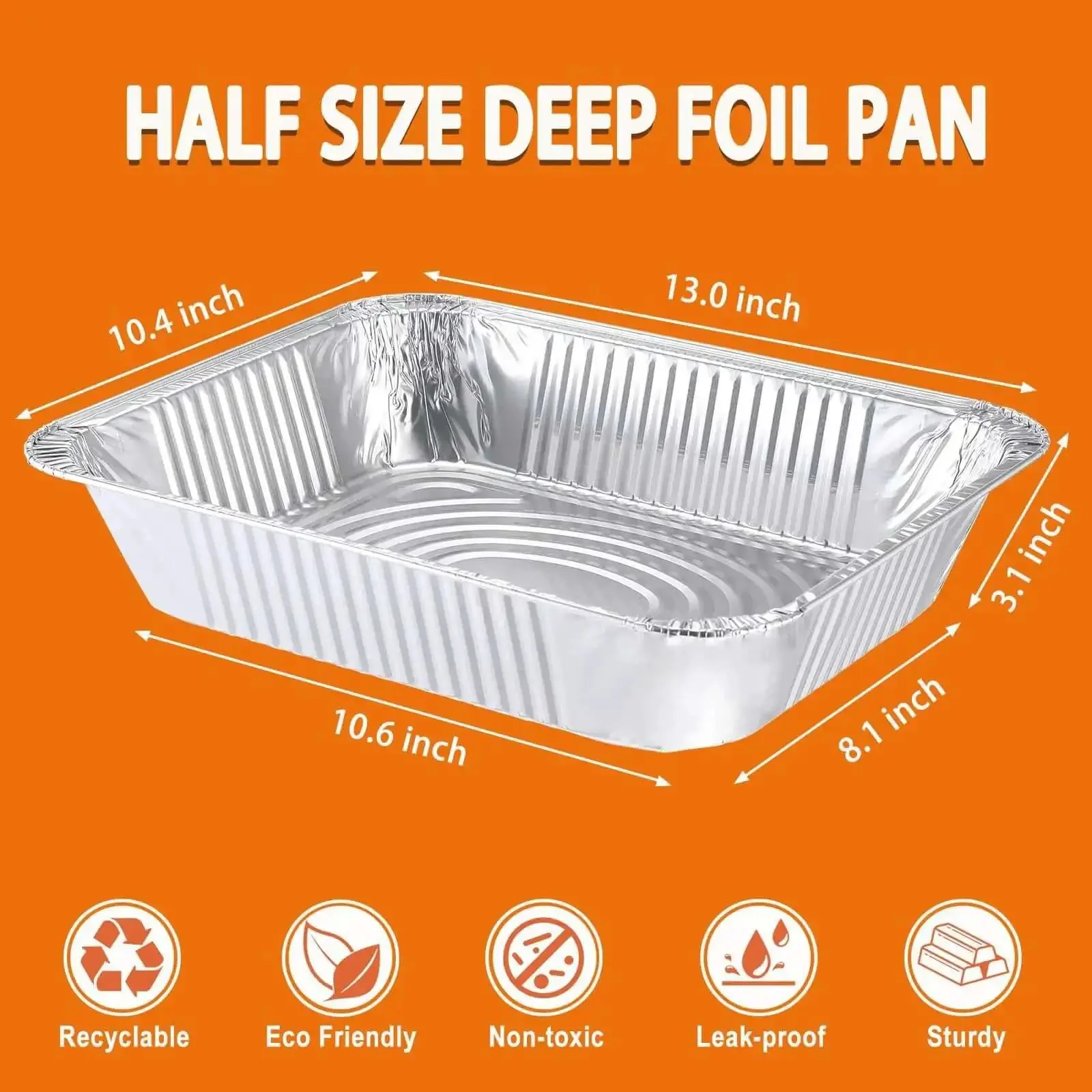 Heavy Duty Foil Pans 9x13 Disposable Deep Steam Table Trays Pack Of 30 For Cooking Baking Storing And Meal Prep Leak Resistant Sturdy And Versatile For Roasts Casseroles Grilling And Messy Dishes - Image 7