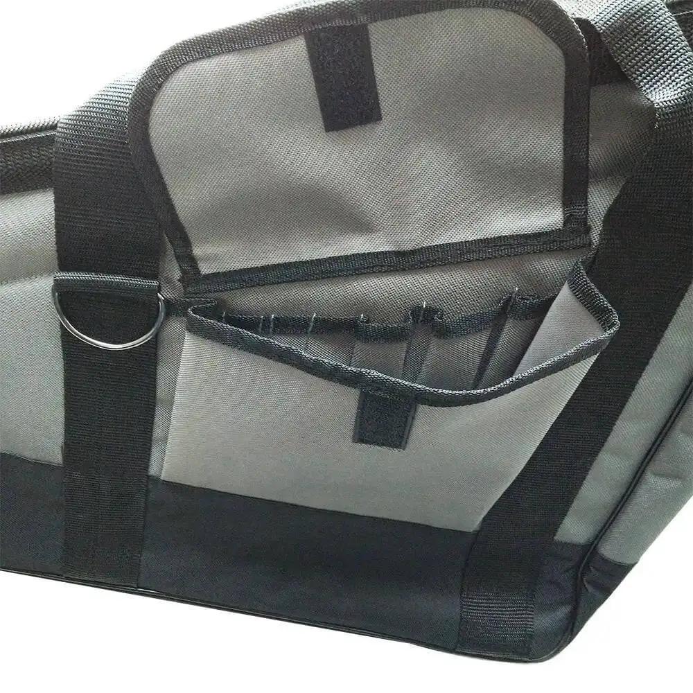 Heavy Duty Framer Nail Gun Tool Bag With Extra Pockets, 22 Inch Long By 16 Inch Wide By 8 Inch Tall, Built From Rugged 600D Polyester Oxford Fabric, Washable, Metal Reinforcement Opening, Wide Mouth Zipper, Adjustable Shoulder Strap, Bottom Reinforced - Image 3