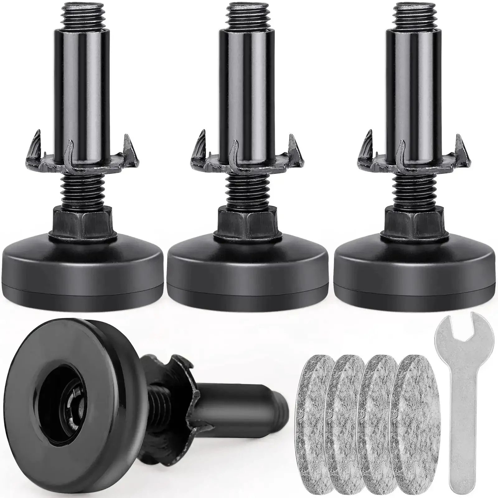 Heavy Duty Furniture Levelers With M10 Thread Adjustable Feet And T Nut Kit For Cabinets Workbenches Tables Chairs Sofas And More Large Base Supports Up To 1320 Lbs 4 Pack