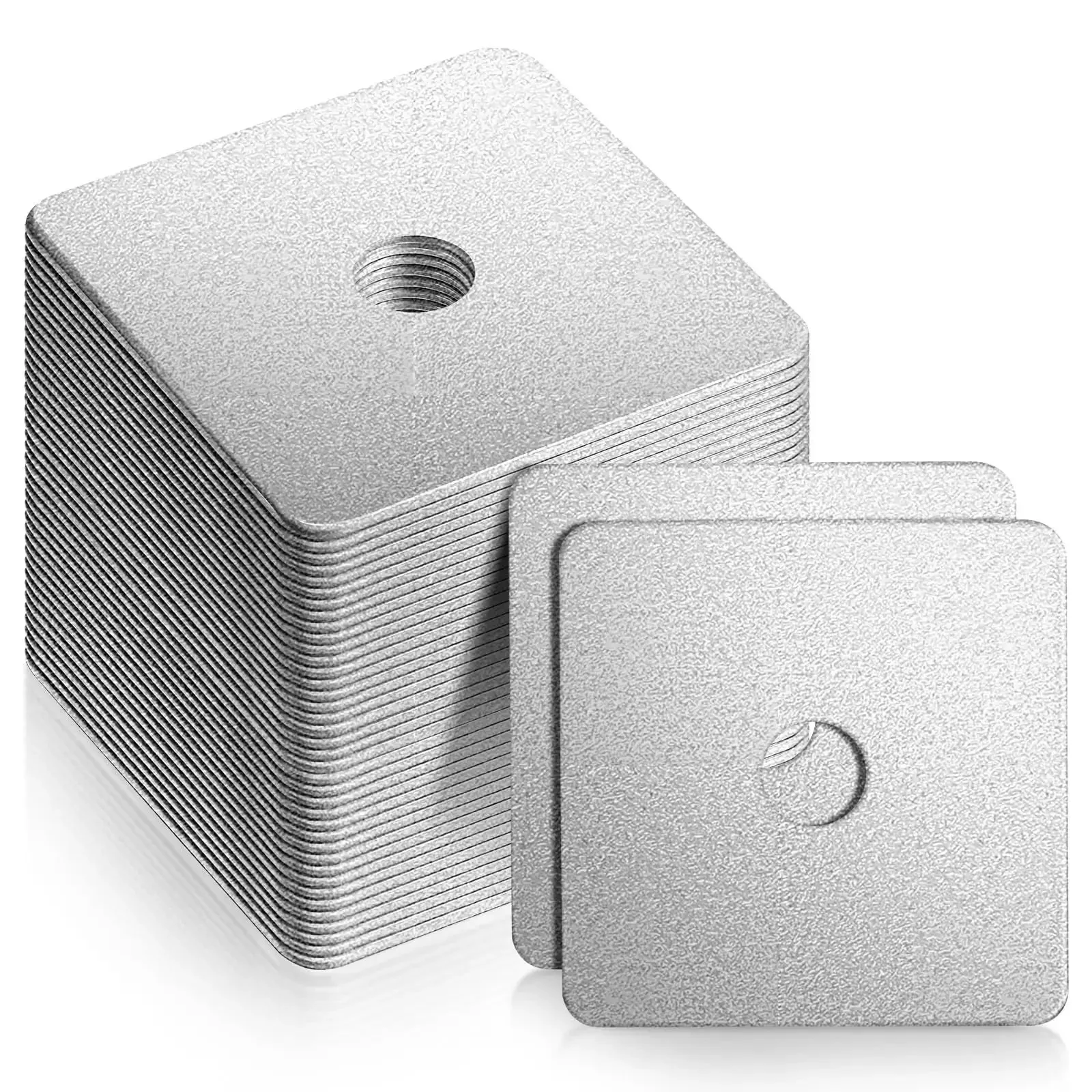 Heavy Duty Galvanized Square Washers Set Forty Pieces Inner Diameter Five Eighth Inch Outer Diameter Three By Three Inches Thickness One Eighth Inch Flat Gasket Fasteners For Construction And Industrial Equipment Anti Loosening