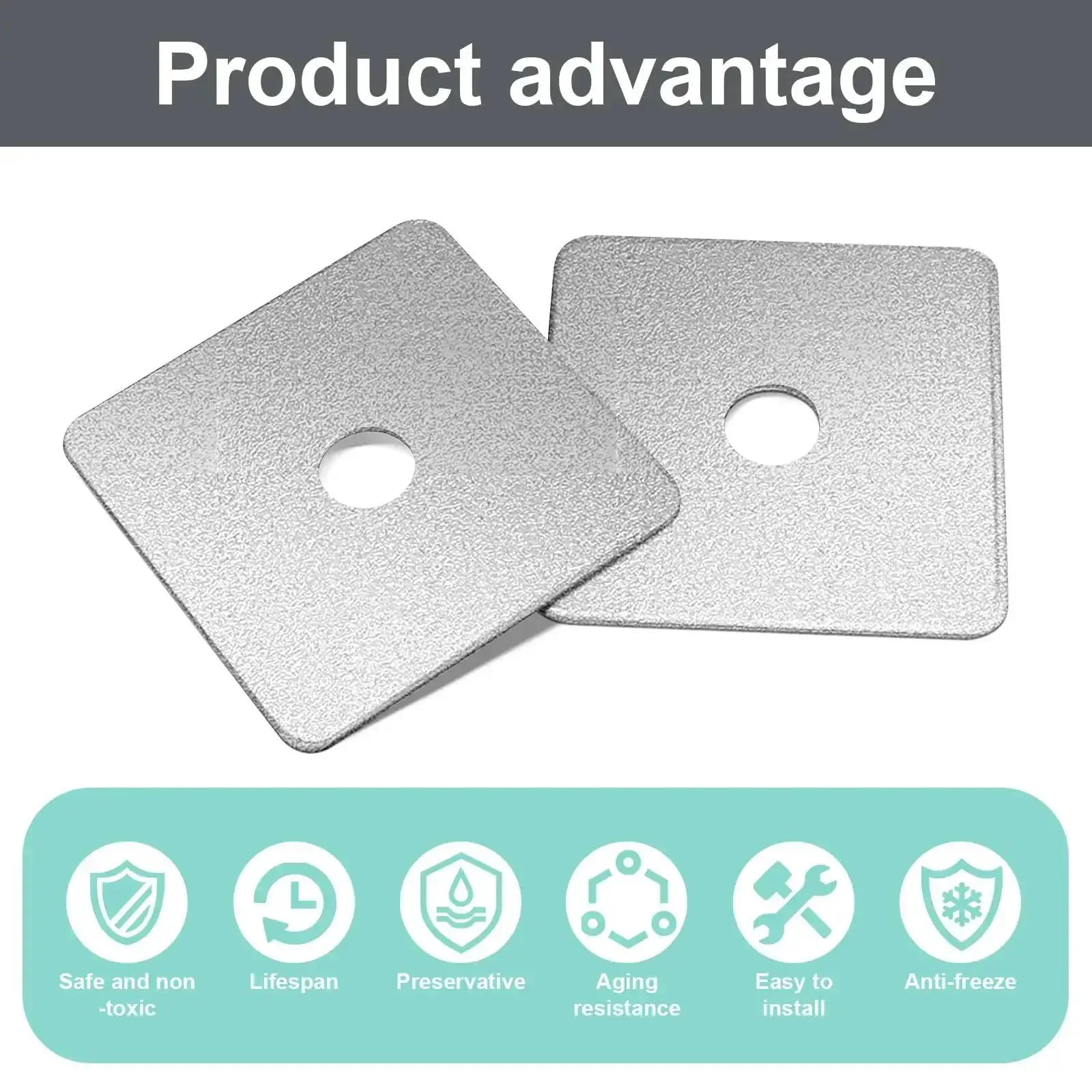 Heavy Duty Galvanized Square Washers Set Forty Pieces Inner Diameter Five Eighth Inch Outer Diameter Three By Three Inches Thickness One Eighth Inch Flat Gasket Fasteners For Construction And Industrial Equipment Anti Loosening - Image 5