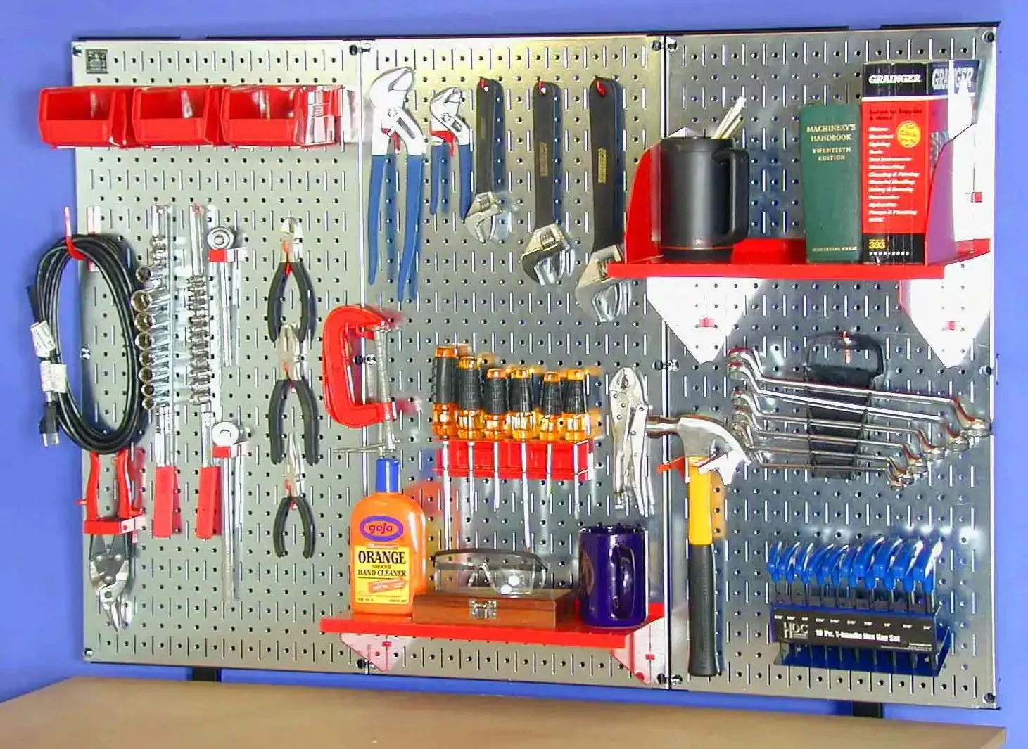 Heavy Duty Galvanized Steel Pegboard Panel 32 Inch By 16 Inch Tool Board For Garage And Workshop With Rust Resistant Finish, Extra Strong Pegboard That Withstands Heavy Storage, Accepts One Quarter Inch Pegs, Hooks, Brackets And Shelves - Image 3