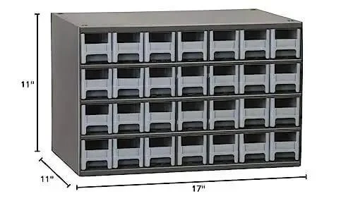 Heavy Duty Garage Storage Cabinet With 28 Drawers For Small Parts And Hardware, Built Like A Tank Steel Organizer For Nails Screws Bolts Nuts And Tools, 17 W X 11 D X 11 H, Gray - Image 2