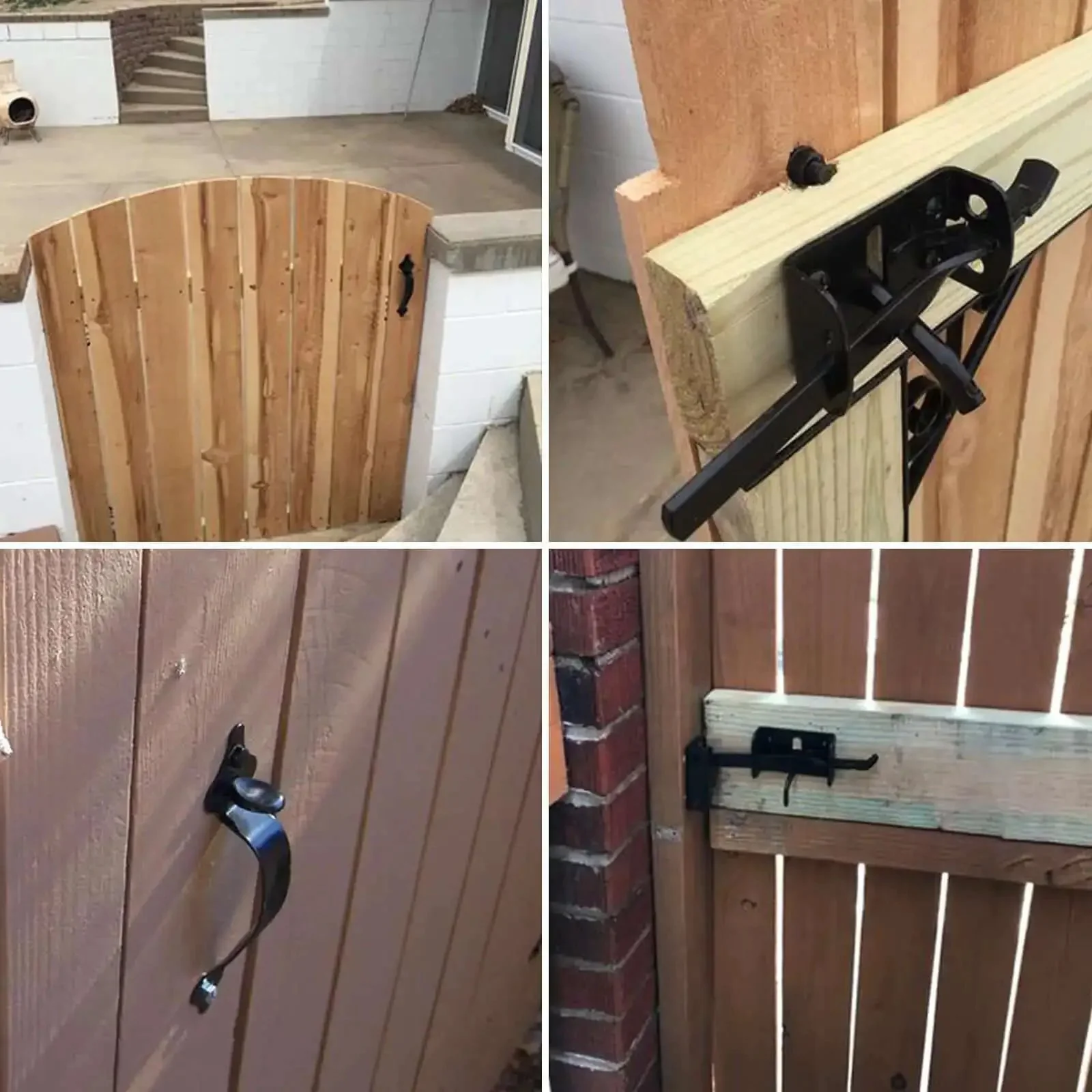 Heavy Duty Gate Latch For Wooden Fence With Self Locking Thumb Latch 8 Inch Handle Steel Black Finish Gate Kit For Wooden Fence And Swing Outdoor Gate Easy Install And Durable Hardware - Image 3