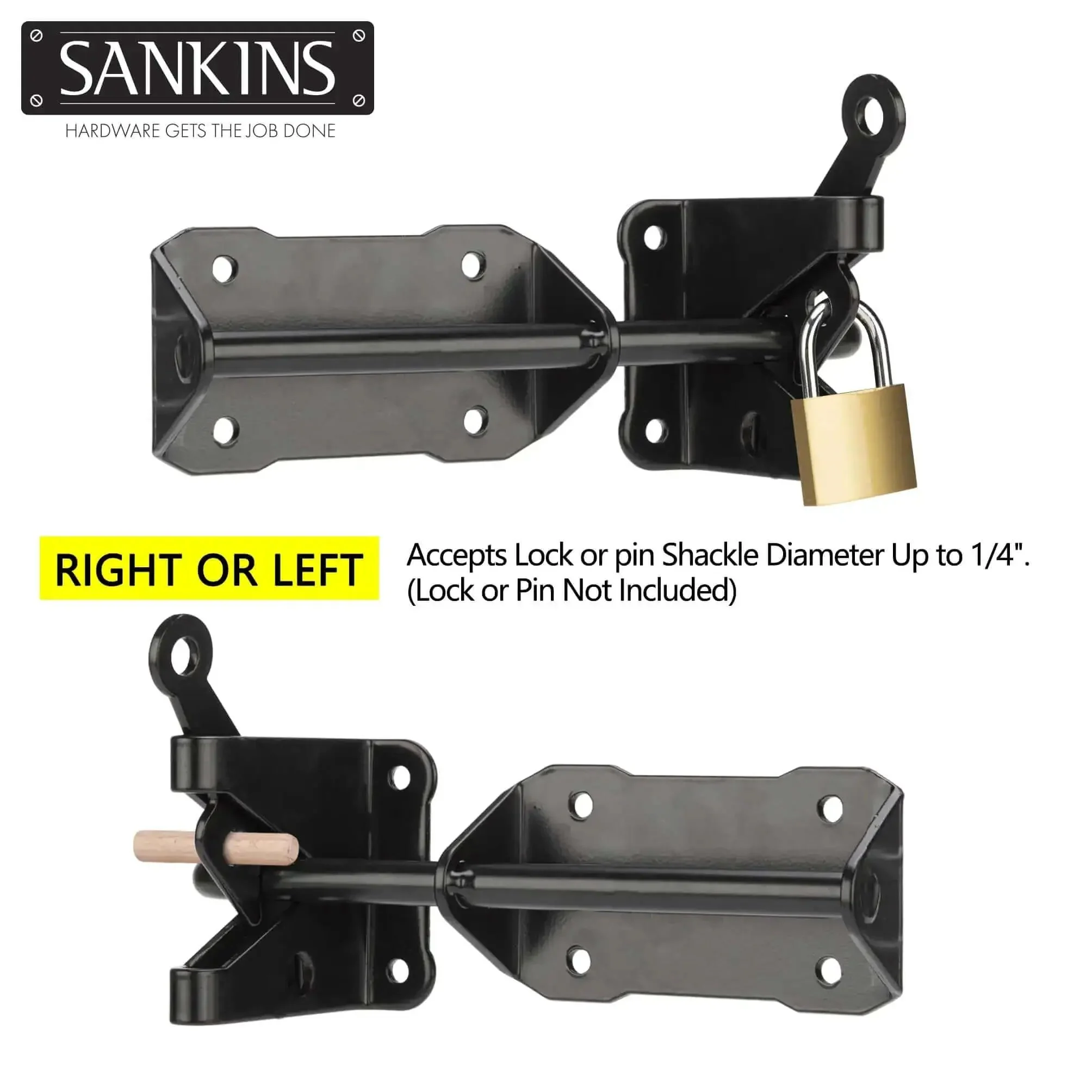 Heavy Duty Gate Latch With Gravity Lever Self Locking Wire Operated Release For Wooden Fence Metal Gate Vinyl Fence Pool And Outdoor Gates Black Tough As Nails Anti Rust Coated Finish Zinc Plated Hardware Fingertip Release - Image 5