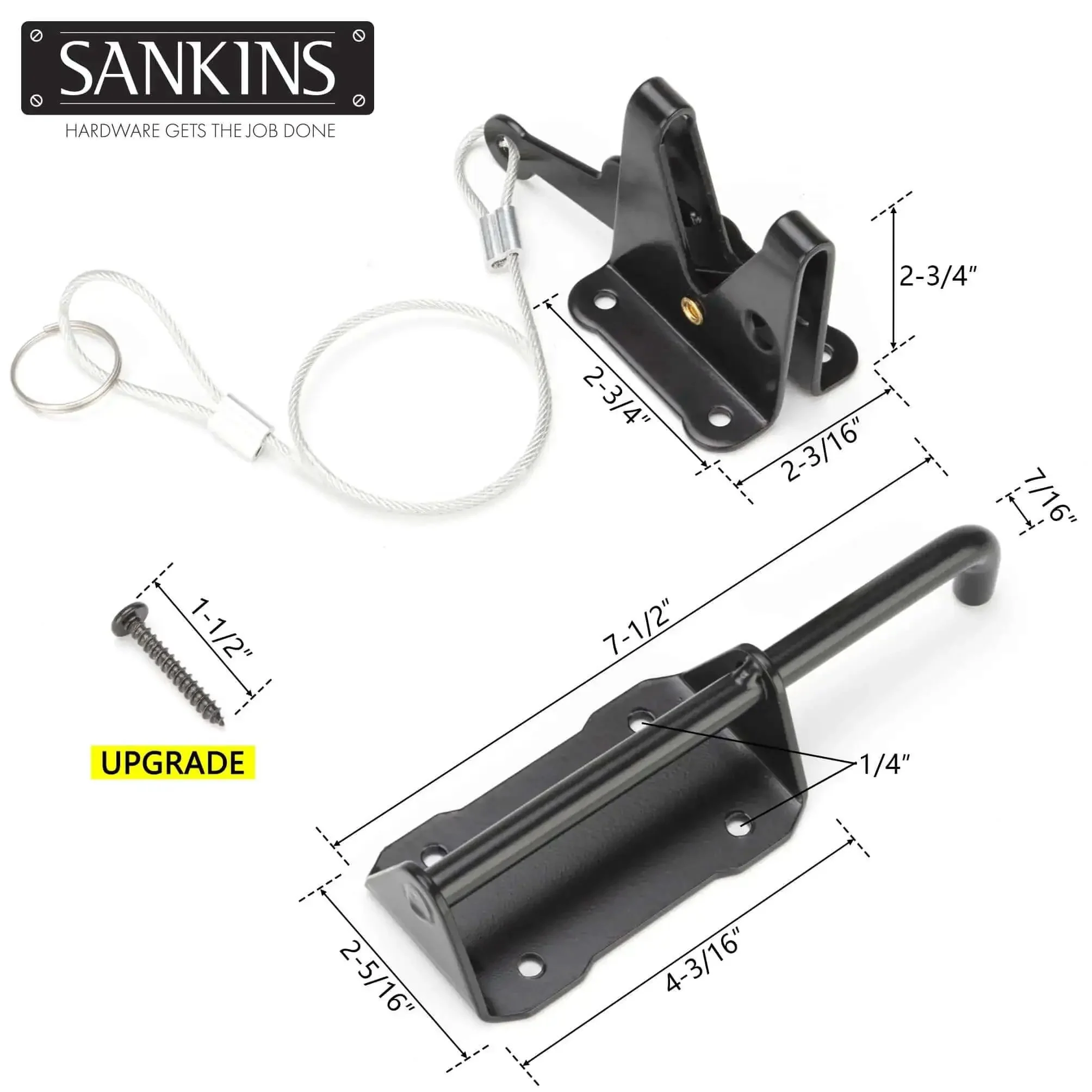 Heavy Duty Gate Latch With Gravity Lever Self Locking Wire Operated Release For Wooden Fence Metal Gate Vinyl Fence Pool And Outdoor Gates Black Tough As Nails Anti Rust Coated Finish Zinc Plated Hardware Fingertip Release - Image 7