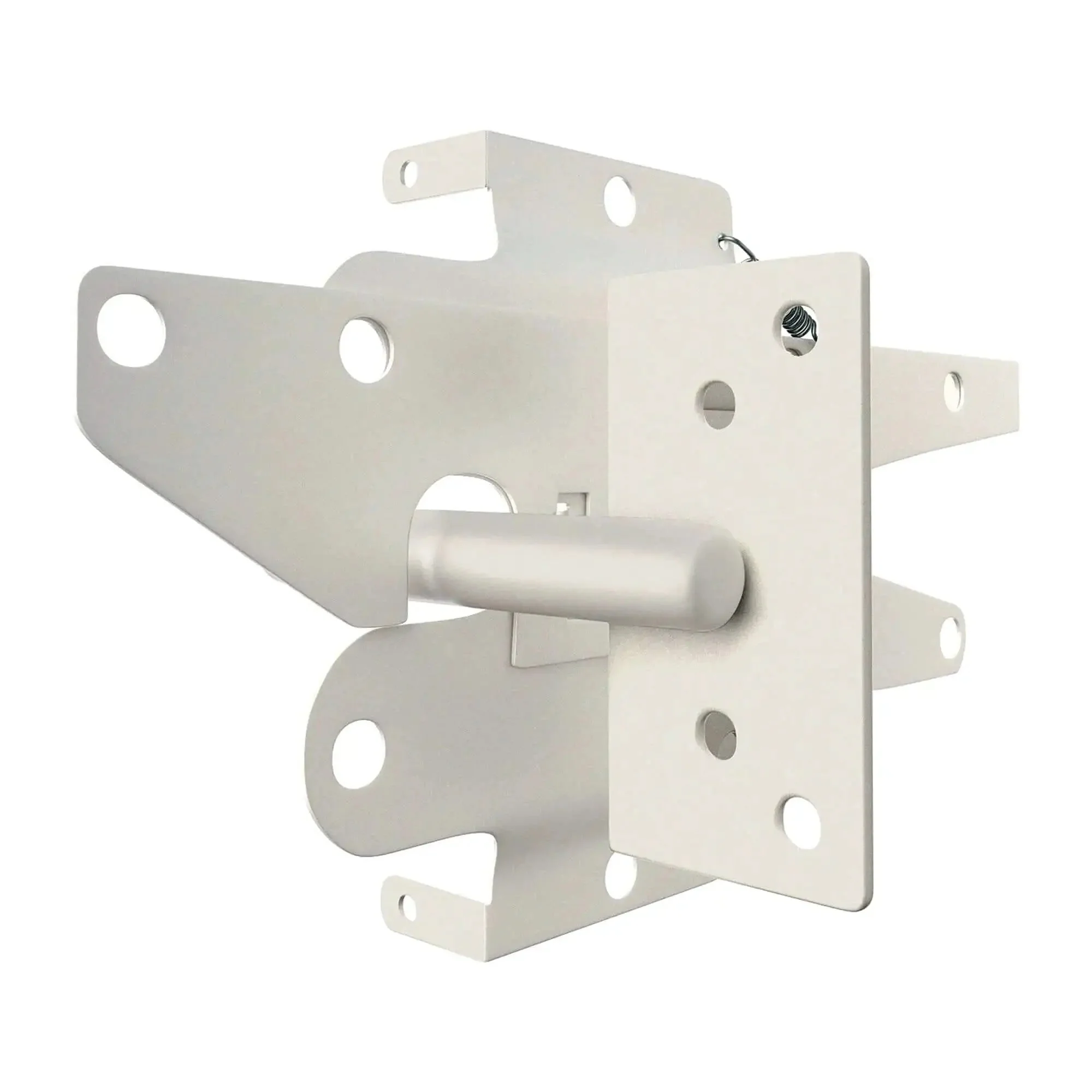 Heavy Duty Gate Latch With Post Mount Automatic Self Closing Door Latch For Wooden And Vinyl Fences Pool And Garden Outdoor Includes Mounting Screws White Finish No Fuss Self Latching Design For One Push Closure And Padlock Compatibility - Image 2