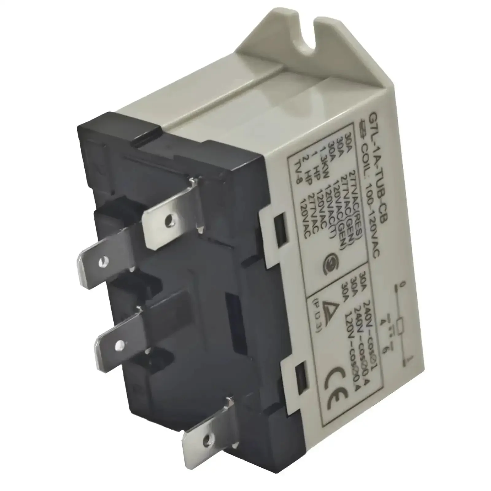 Heavy Duty General Purpose Relay 30A 250V SPST NO With Quick Connect Six Point Three Millimeter Blade Terminals UL Class B Insulation For Industrial Control And HVAC Gear Systems - Image 3