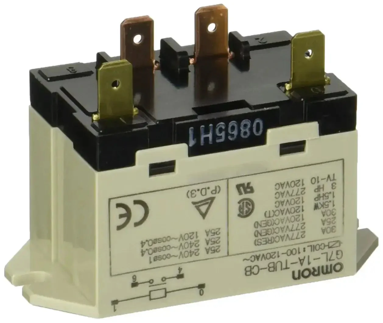 Heavy Duty General Purpose Relay With Quick Connect Terminals Upper Bracket Mount SPST-NO Contacts 30A At 250V UL Class B Insulation Plug And Play For Industrial Control And Signal Switching AC 100 And 120