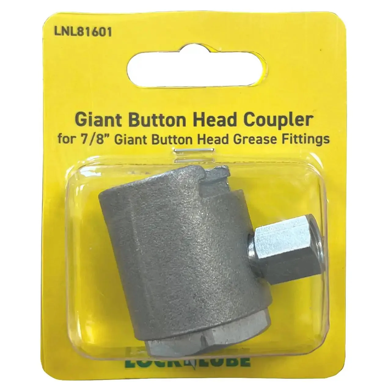 Heavy Duty Giant Button Head Grease Coupler For Seven Eighths Inch Button Head Fittings, 4000 PSI Max, 3000 PSI Working, One Eighth NPT Connection, Built For High Volume Greasing, Silver - Image 2