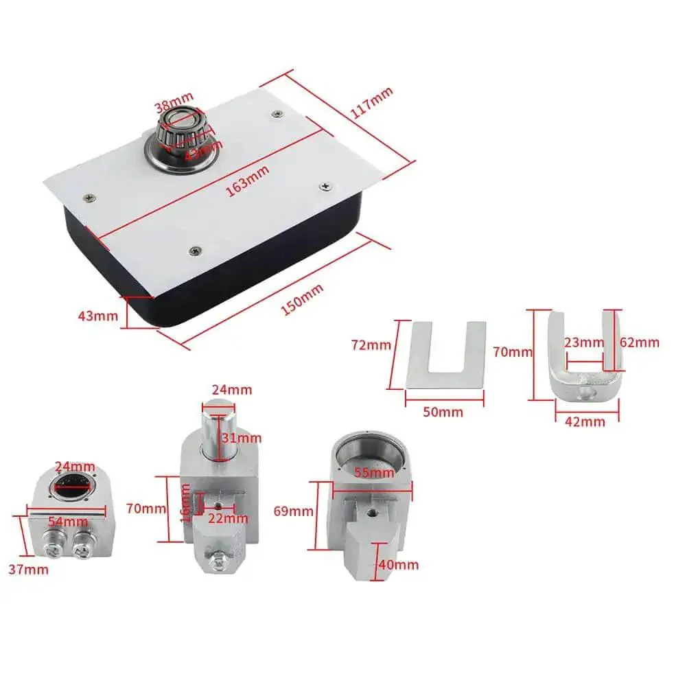 Heavy Duty Glass Door Pivot Hinge Kit 120kg Load Hidden Hinges Any Angle Positioning Self Closing Cafe And Restaurant Door Built To Last With 2 Stage Speed Regulation Floor Spring 1 Set - Image 4