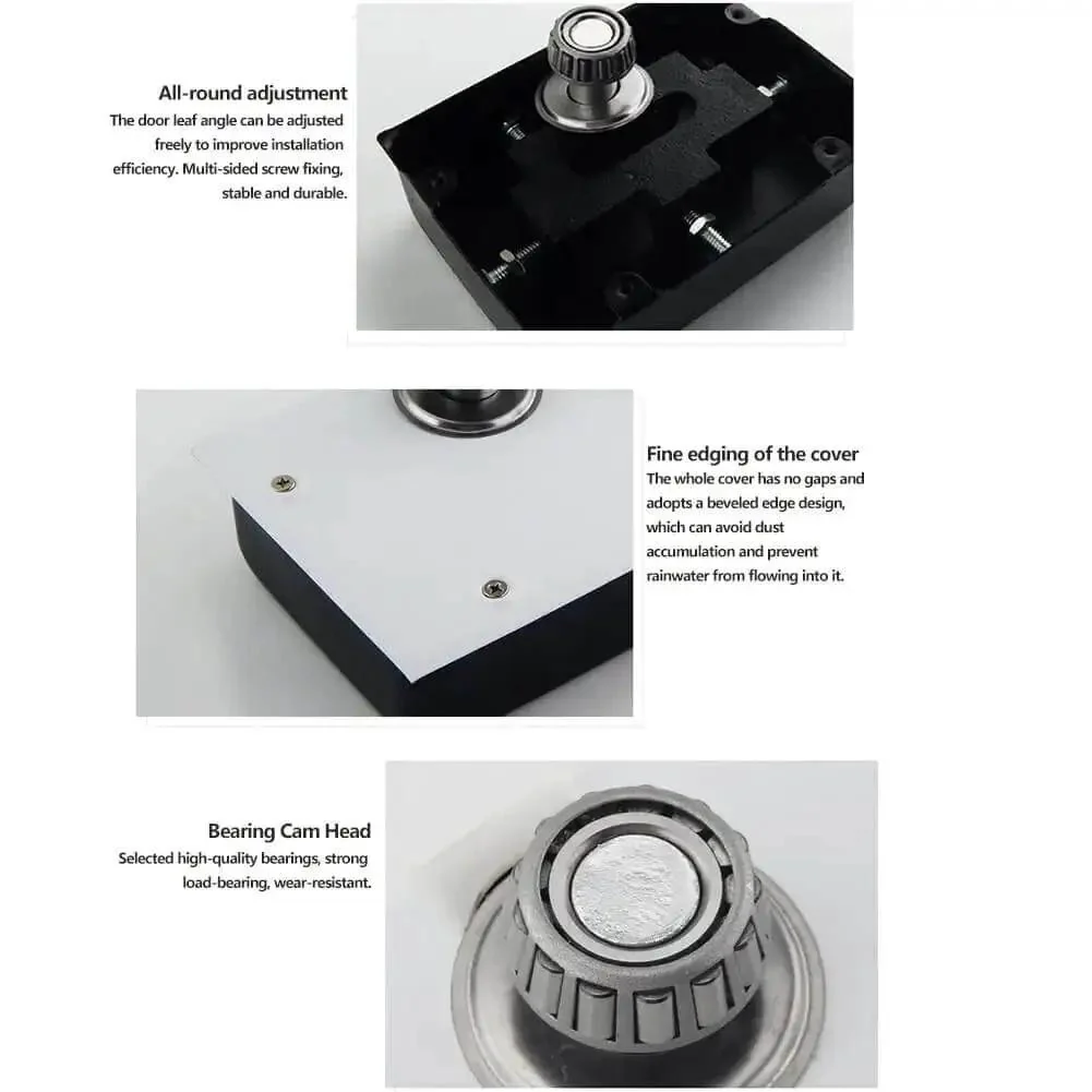 Heavy Duty Glass Door Pivot Hinge Kit 120kg Load Hidden Hinges Any Angle Positioning Self Closing Cafe And Restaurant Door Built To Last With 2 Stage Speed Regulation Floor Spring 1 Set - Image 6