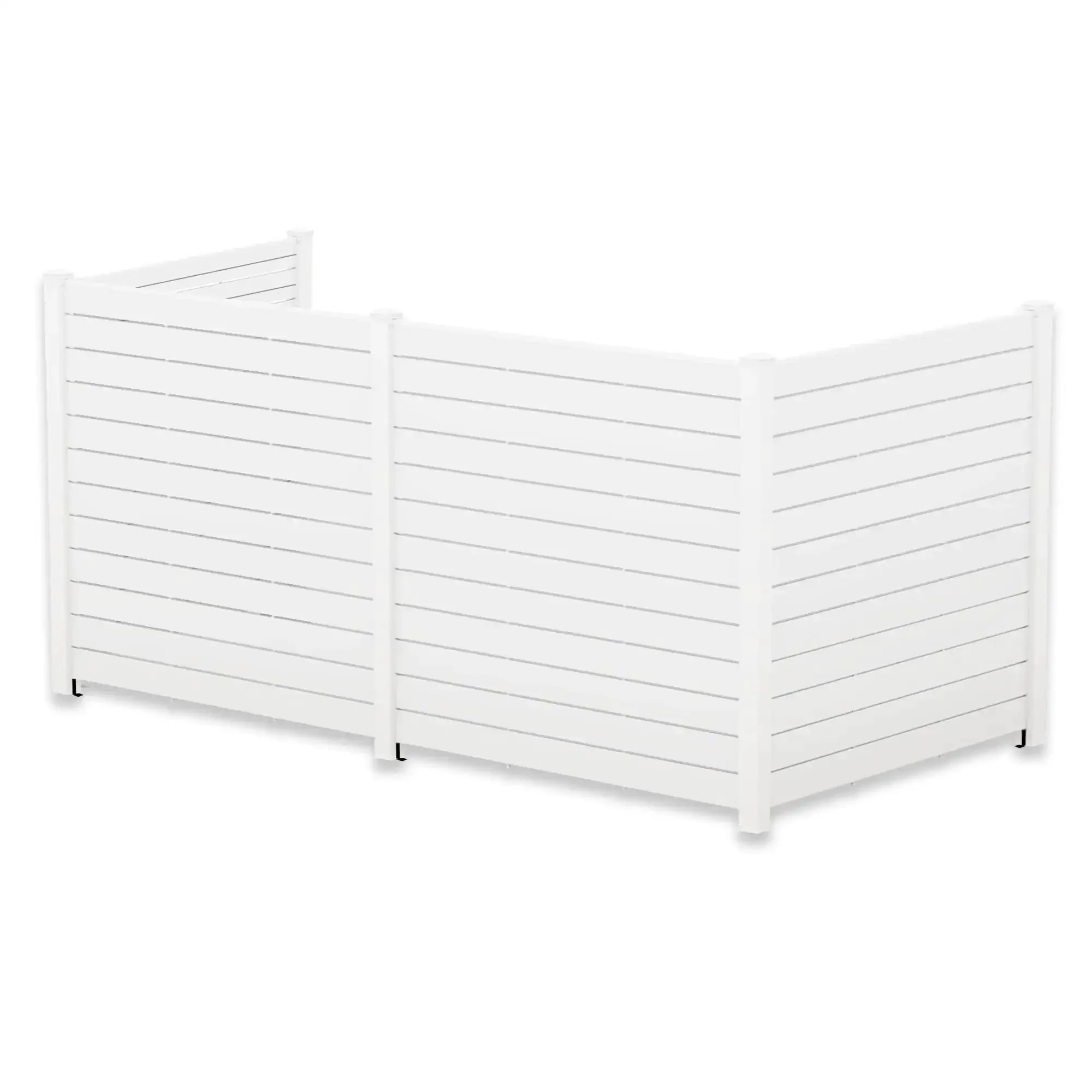 Heavy Duty Ground Mounting Kit For Four Panel Privacy Screens That Secures To Concrete Keeps Your Outdoor Space Neat By Hiding Clutter And Standing Up To Wind Fits White And Black Panels - Image 4