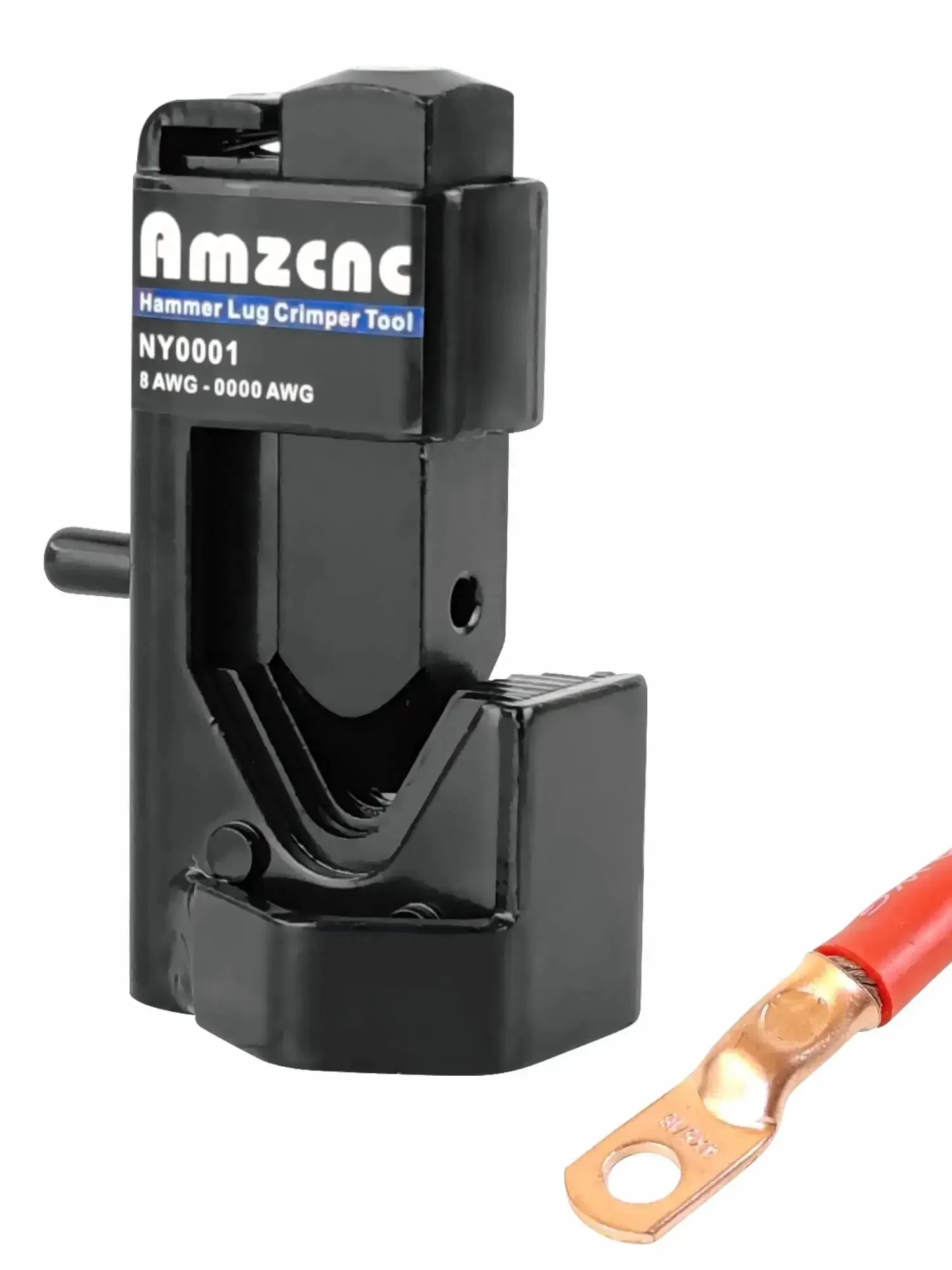 Heavy Duty Hammer Lug Crimper For 8 AWG To Four O Wire Gauge And 0000 Battery Cables, One Hit Indent Crimps With Hammer Or Vise, Perfect For Garage Shop And Mobile Battery And Welding Cable Work - Image 3