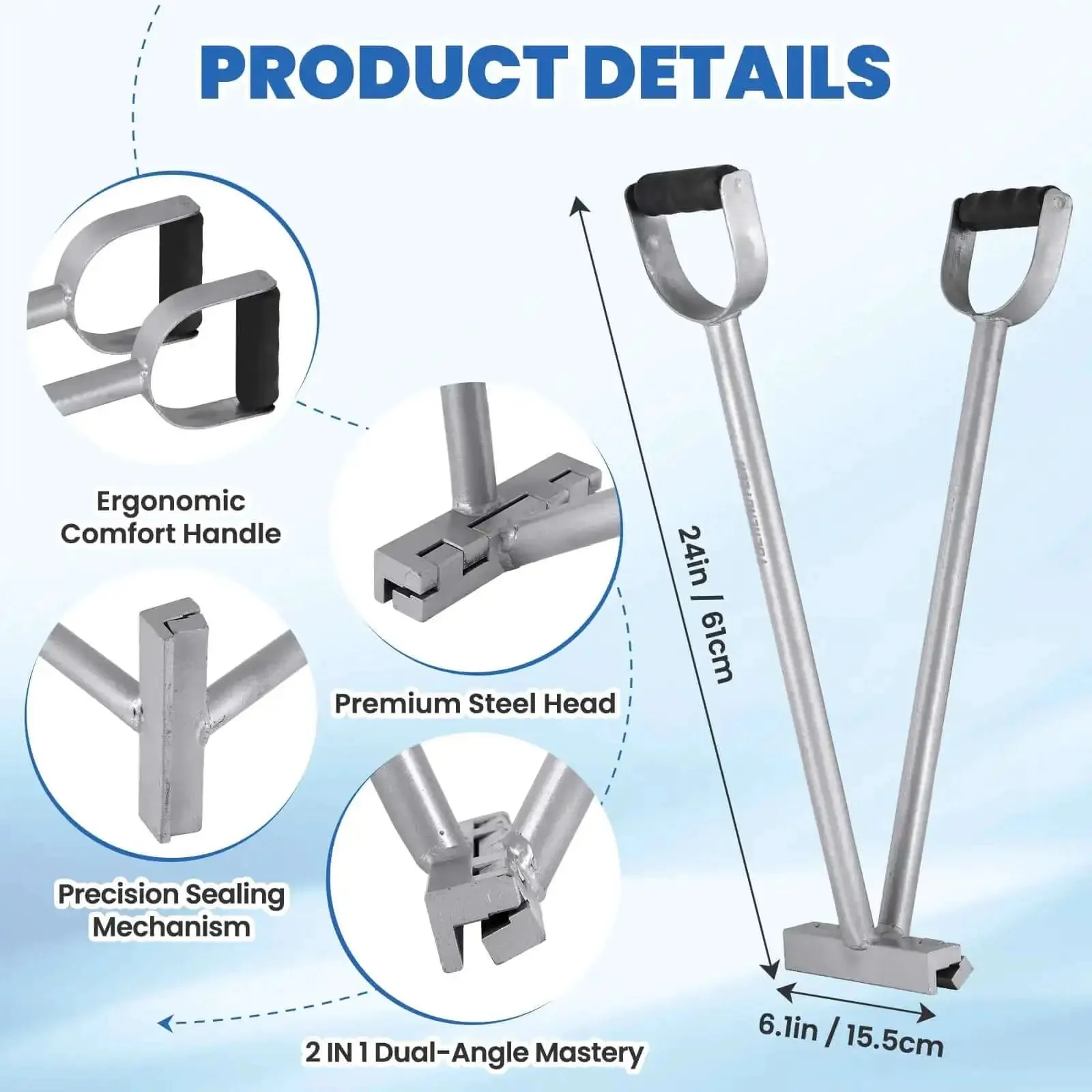 Heavy Duty Hand Seamer And 2 In 1 Metal Bender With 90 Degree And 180 Degree Seams All In One Standing Seam Roofing Tool For Fast Bending And Seam Binding Of Metal Edges Pro Grade - Image 6
