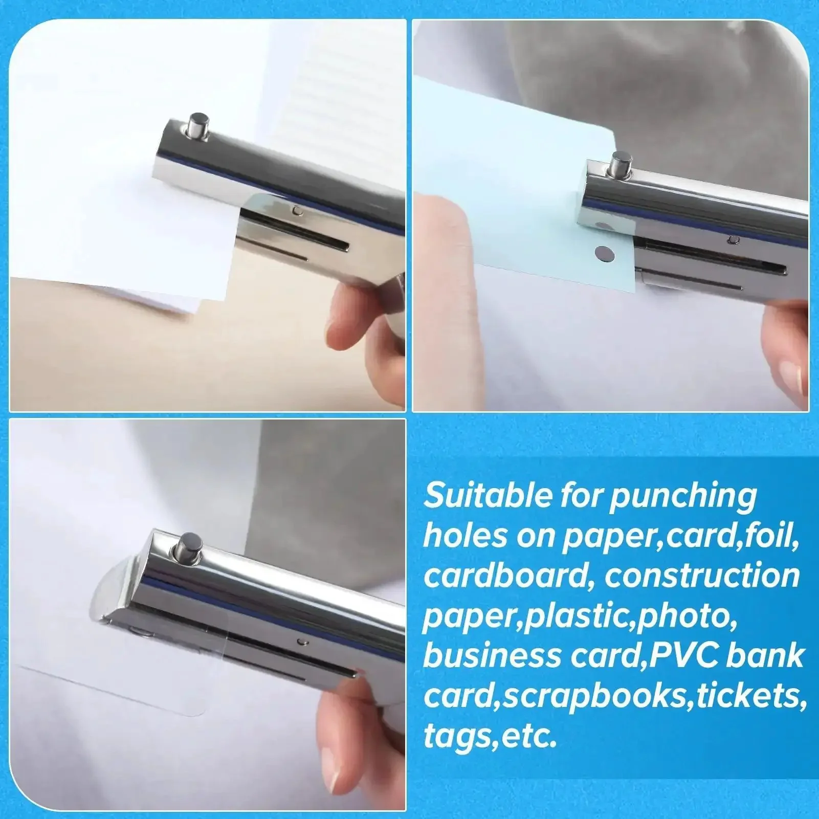 Heavy Duty Handheld Single Hole Punch For Paper Card Plastic PVC And Cardstock Long Reach Pro Grade Hole Puncher For Badges Tags And Scrapbooks Ideal For DIY Projects And Crafting - Image 7
