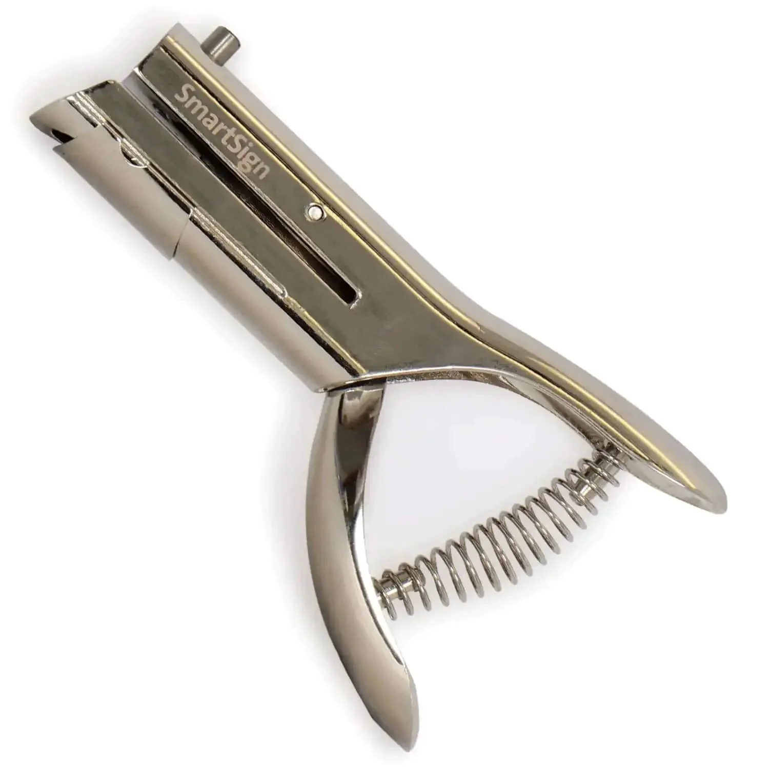 Heavy Duty Handheld Workhorse Single Hole Punch With 1/8 Inch Punch And 2 Inch Reach, All Purpose Card Punch For ID Cards Badges PVC Cards Paper Cardboard Foil Leather And Fabric 5 Inch Tall Silver