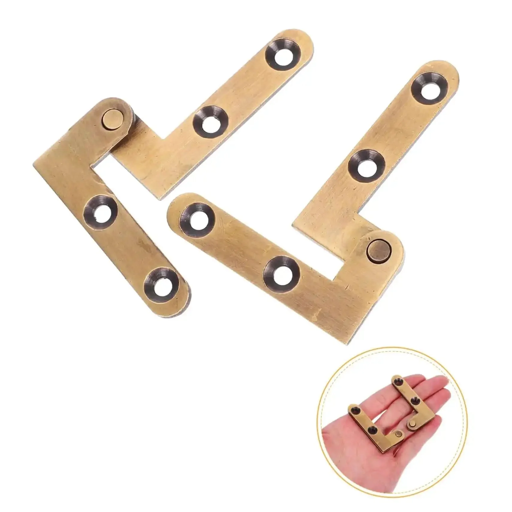 Heavy Duty Hidden Door Hinge Set For Secret Doors And Bookshelves, Invisible Pivot Bronze Hardware, Durable Brass Finish, Smooth, Quiet Rotation, 2 Pack, Concealed Mount For Clean Modern Look - Image 2