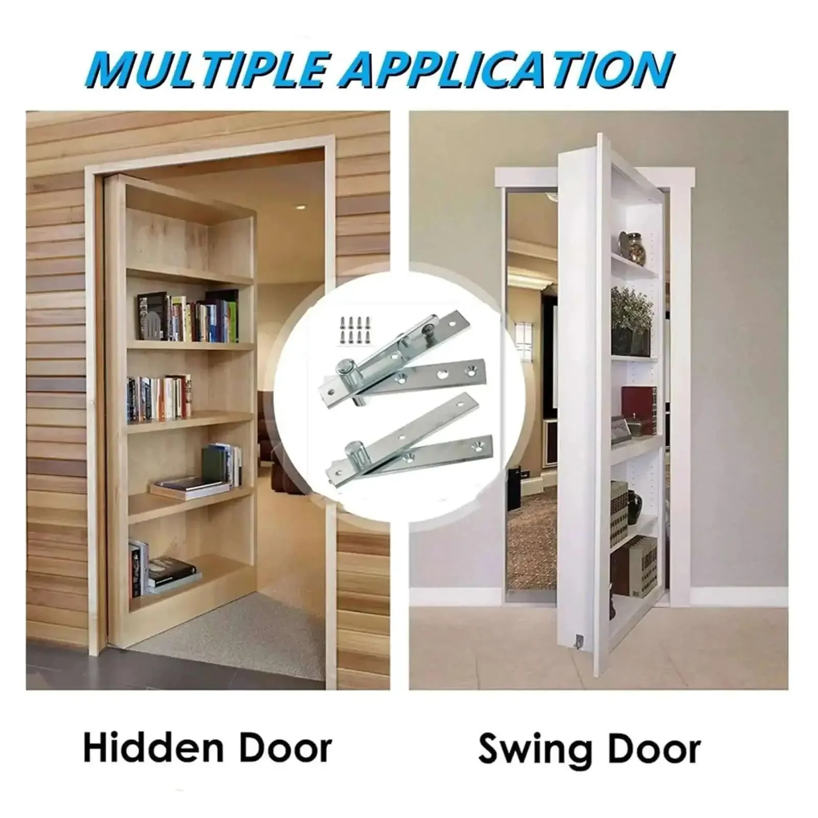 Heavy Duty Hidden Pivot Door Hinge Kit 360 Degree Rotation Stainless Steel For Secret Doors And Bookshelves Floor Supported Top Pivot With Retractable Pin Adjustable Gap Removable Door Easy Install - Image 4
