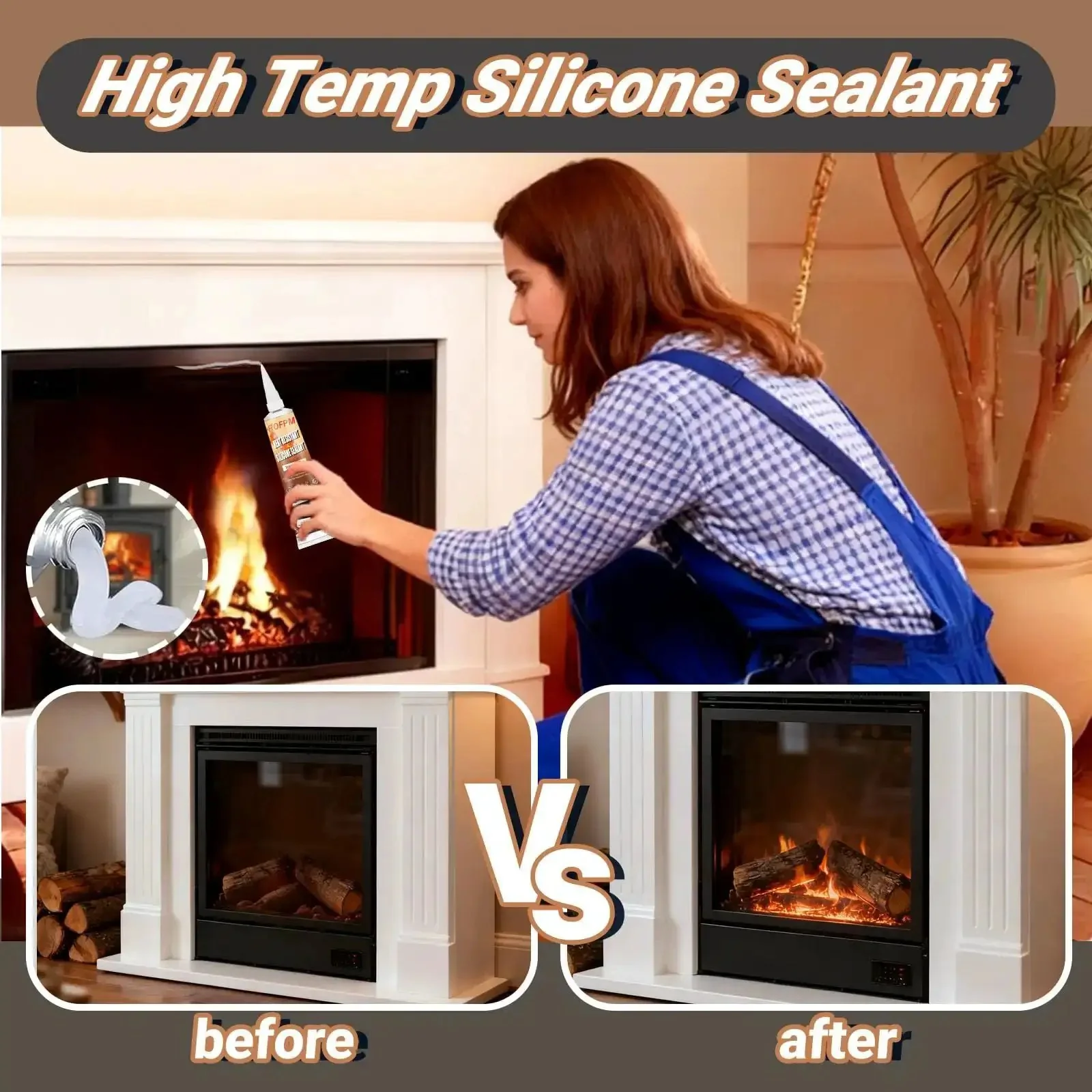 Heavy Duty High Heat Silicone Sealant Set 100ml Clear Heat Resistant Glue Ultra Durable Waterproof Sealant For Fireplace Oven Microwave Stove Cooktop Grill No Mess Pack Of 2 - Image 5